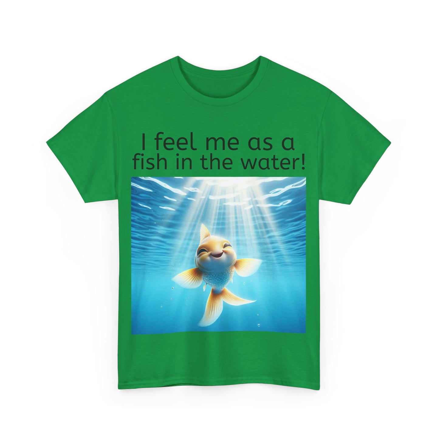 Grappige Unisex Katoenen T-Shirt - Fish in the water - Pun Funny Dutch Shirt Language Gift Idea Leuk