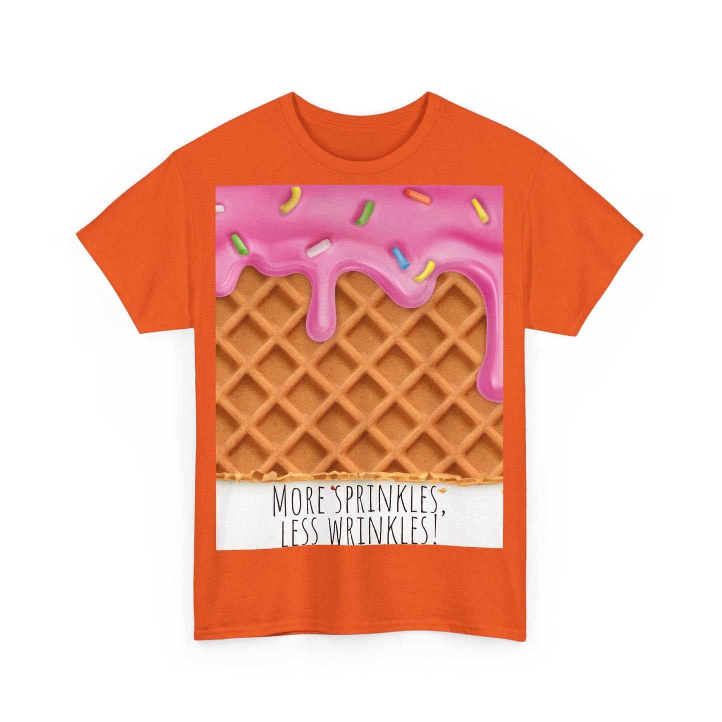 More Sprinkles Less Wrinkles Grappige woordspeling Premium T-shirt, shirt grappige woordspeling, shirt strooiselgrap, shirt minder rimpels