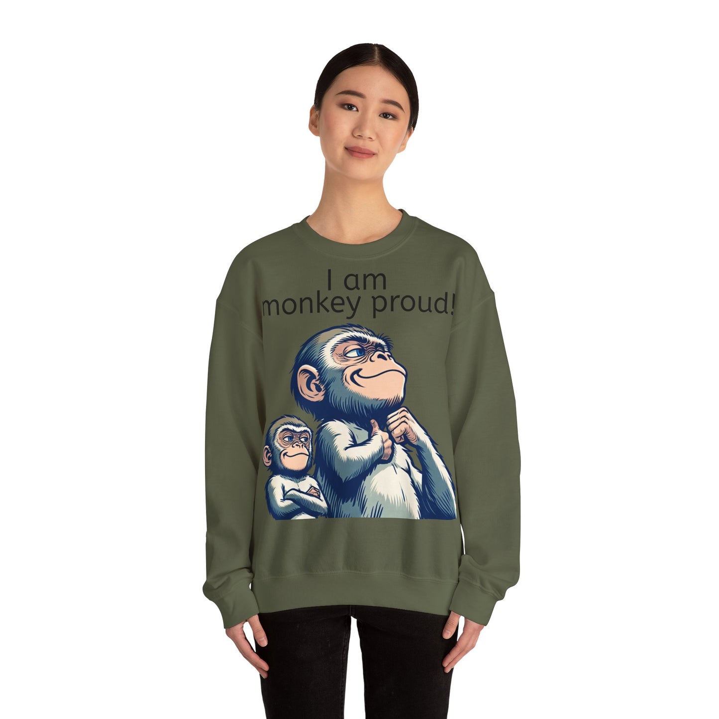 Grappige Unisex Sweatshirt - Monkey proud - Pun Funny Dutch Sweatshirt Language Gift Idea Leuk Vis Water Cadeau Idee Aap Apen Animal Leuk