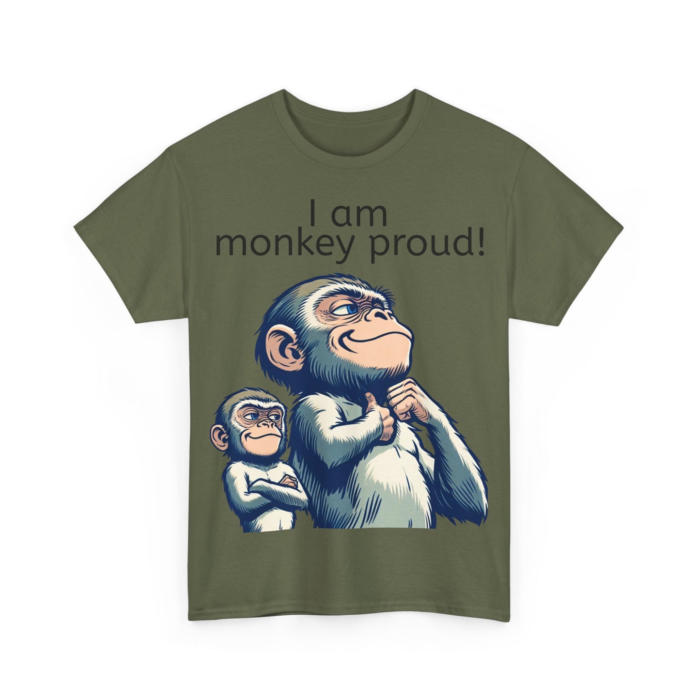 Grappige Unisex Katoenen T-shirt - Monkey proud - Pun Funny Dutch Shirt Language Gift Idea Leuk Aap Apen Trots Proud
