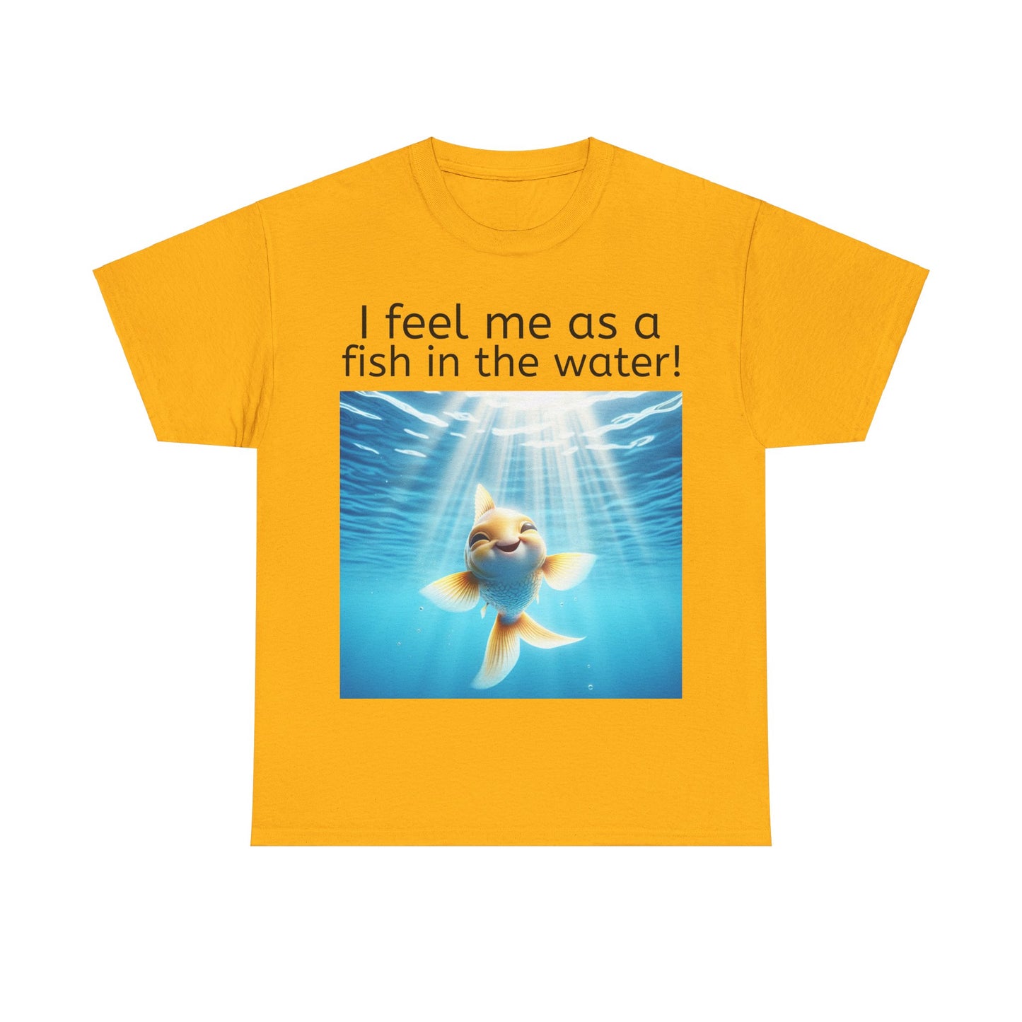 Grappige Unisex Katoenen T-Shirt - Fish in the water - Pun Funny Dutch Shirt Language Gift Idea Leuk