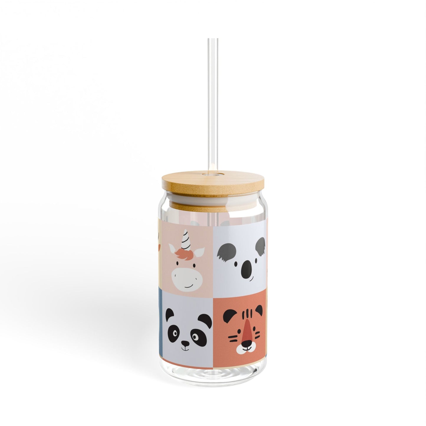 Sipper Glass , Drinkglas, Animal Design, Print, Stijlvol, Cute, Schattig, Lief, Handy, Handig, Home, Office, Design