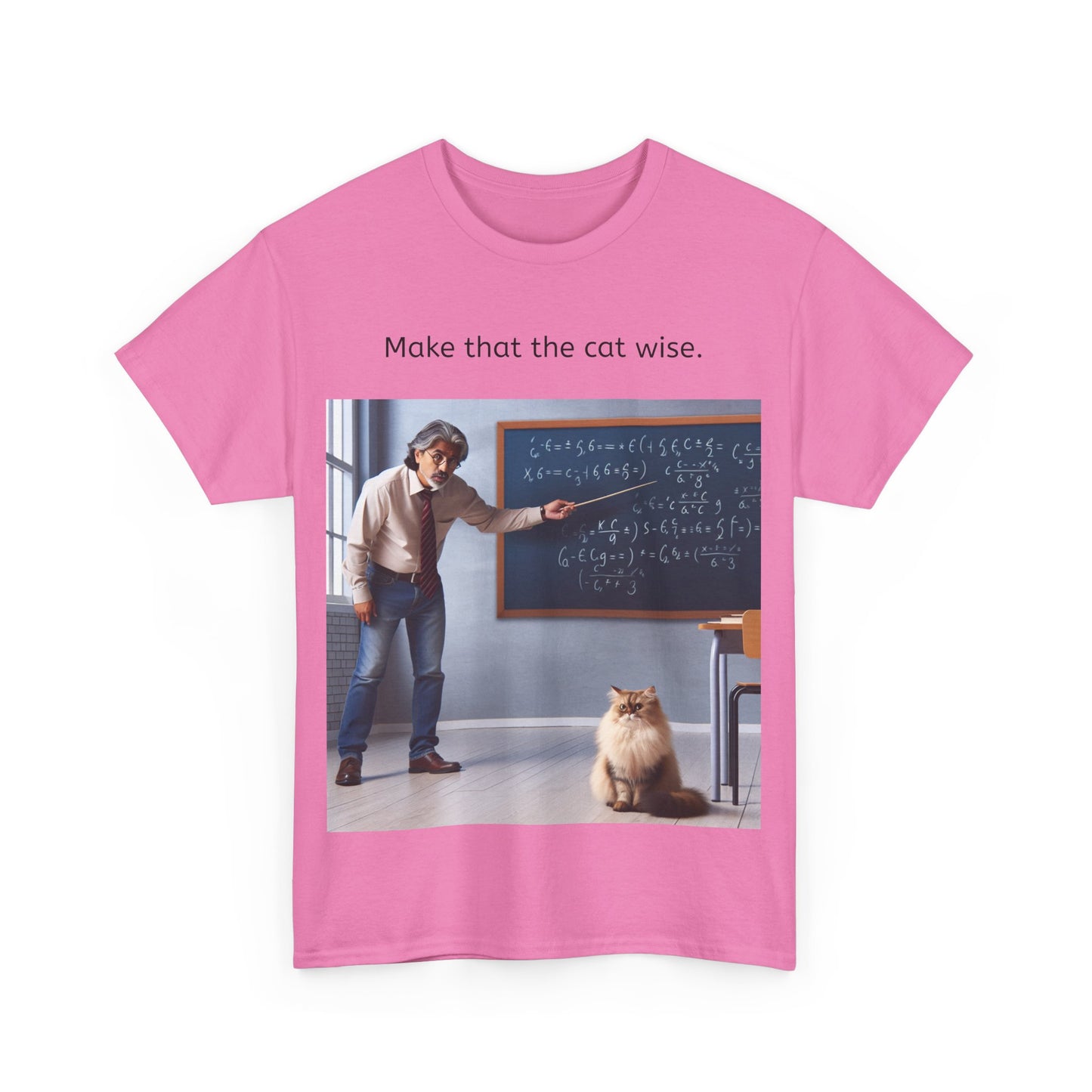 Grappige Unisex Katoenen T-Shirt - Make that the cat wise - Pun Funny Dutch Shirt Language Gift Idea