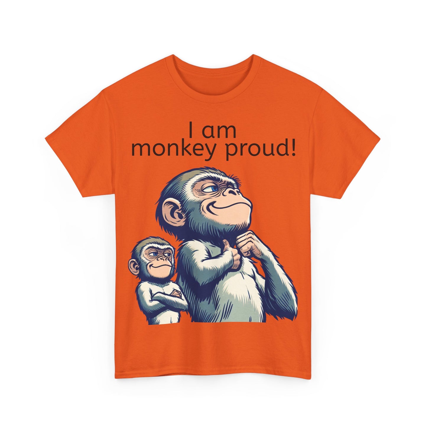Grappige Unisex Katoenen T-shirt - Monkey proud - Pun Funny Dutch Shirt Language Gift Idea Leuk Aap Apen Trots Proud