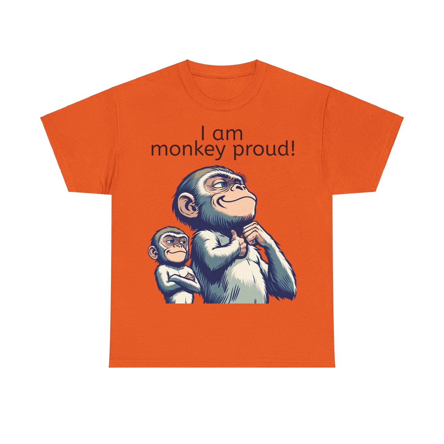 Grappige Unisex Katoenen T-shirt - Monkey proud - Pun Funny Dutch Shirt Language Gift Idea Leuk Aap Apen Trots Proud