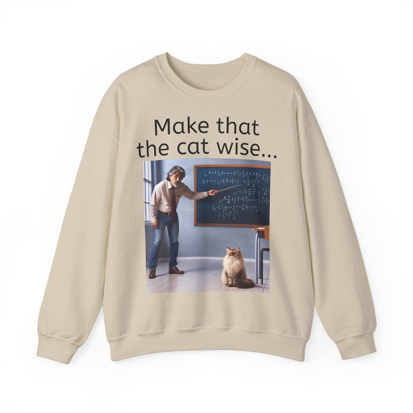 Grappige Unisex Katoenen/ Polyester Sweater Sweatshirt - Make that the cat wise - Pun Funny Dutch Shirt Language Gift Idea Spreekwoord Funny