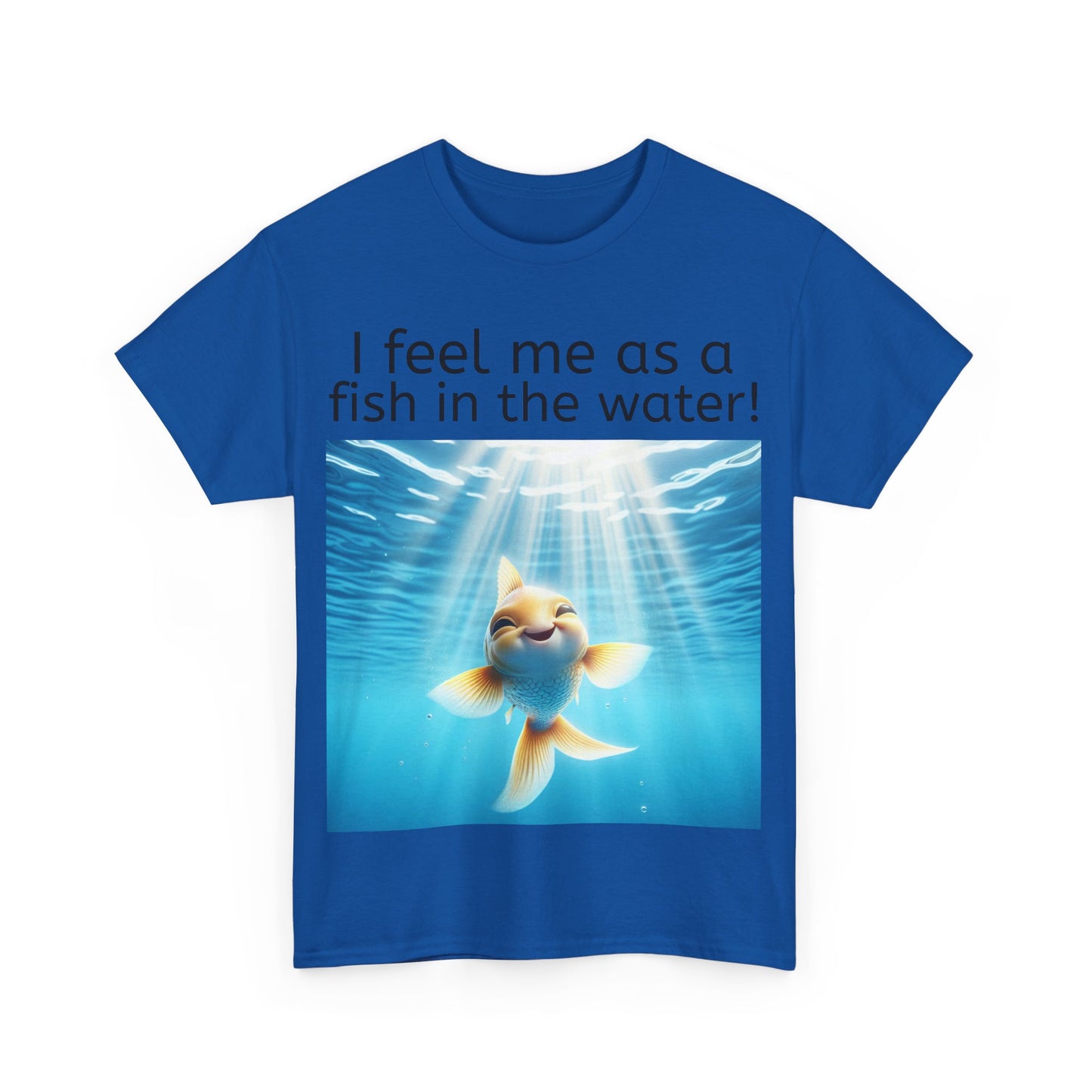 Grappige Unisex Katoenen T-Shirt - Fish in the water - Pun Funny Dutch Shirt Language Gift Idea Leuk