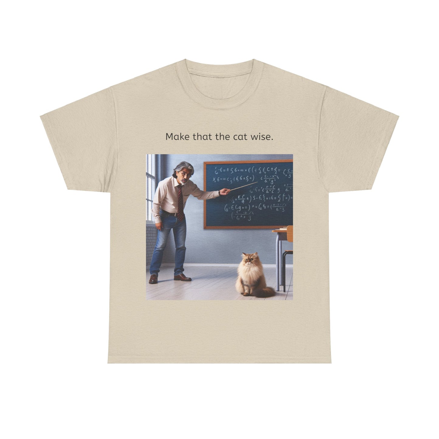 Grappige Unisex Katoenen T-Shirt - Make that the cat wise - Pun Funny Dutch Shirt Language Gift Idea
