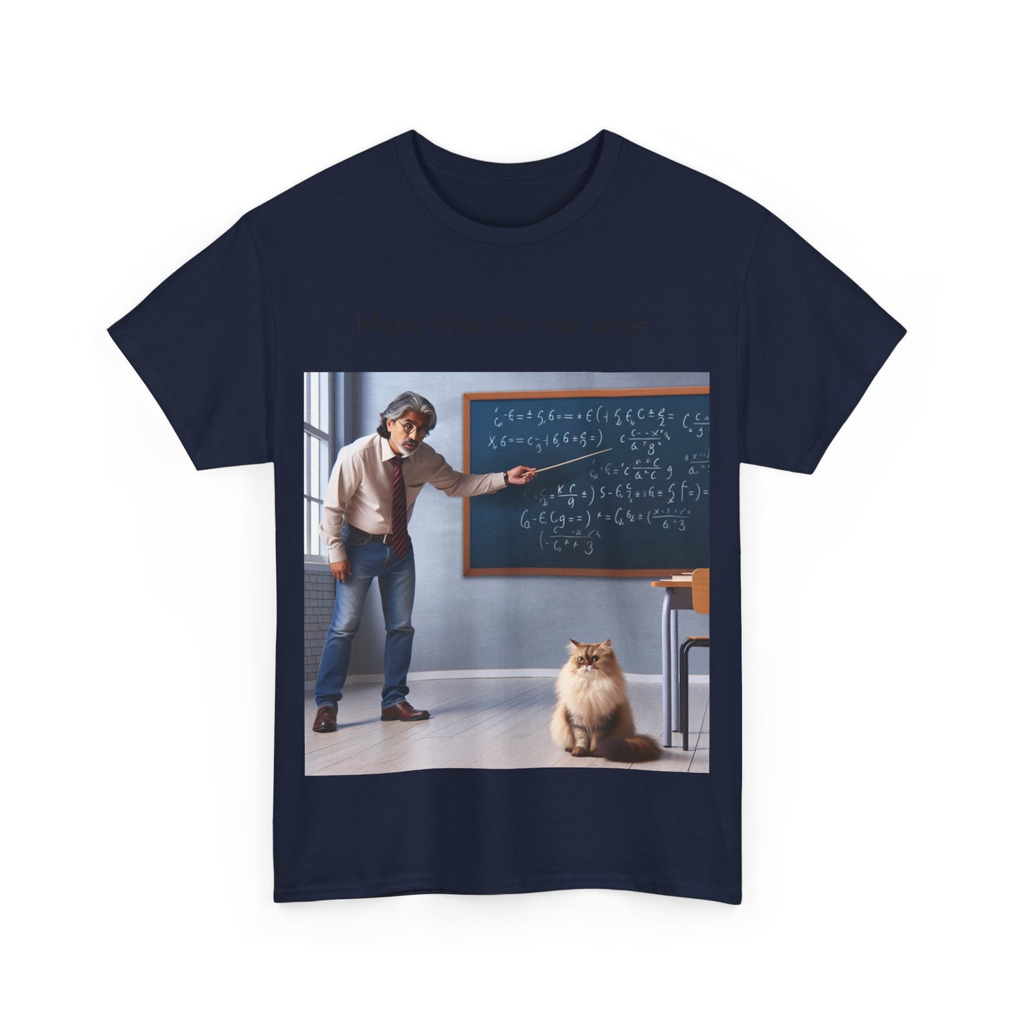 Grappige Unisex Katoenen T-Shirt - Make that the cat wise - Pun Funny Dutch Shirt Language Gift Idea