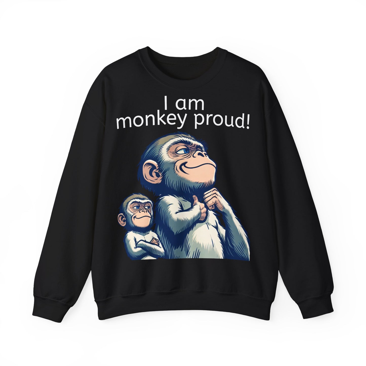 Grappige Unisex Sweatshirt - Monkey proud - Pun Funny Dutch Sweatshirt Language Gift Idea Leuk Vis Water Cadeau Idee Aap Apen Animal Leuk