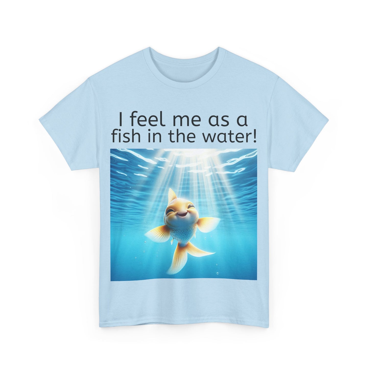 Grappige Unisex Katoenen T-Shirt - Fish in the water - Pun Funny Dutch Shirt Language Gift Idea Leuk