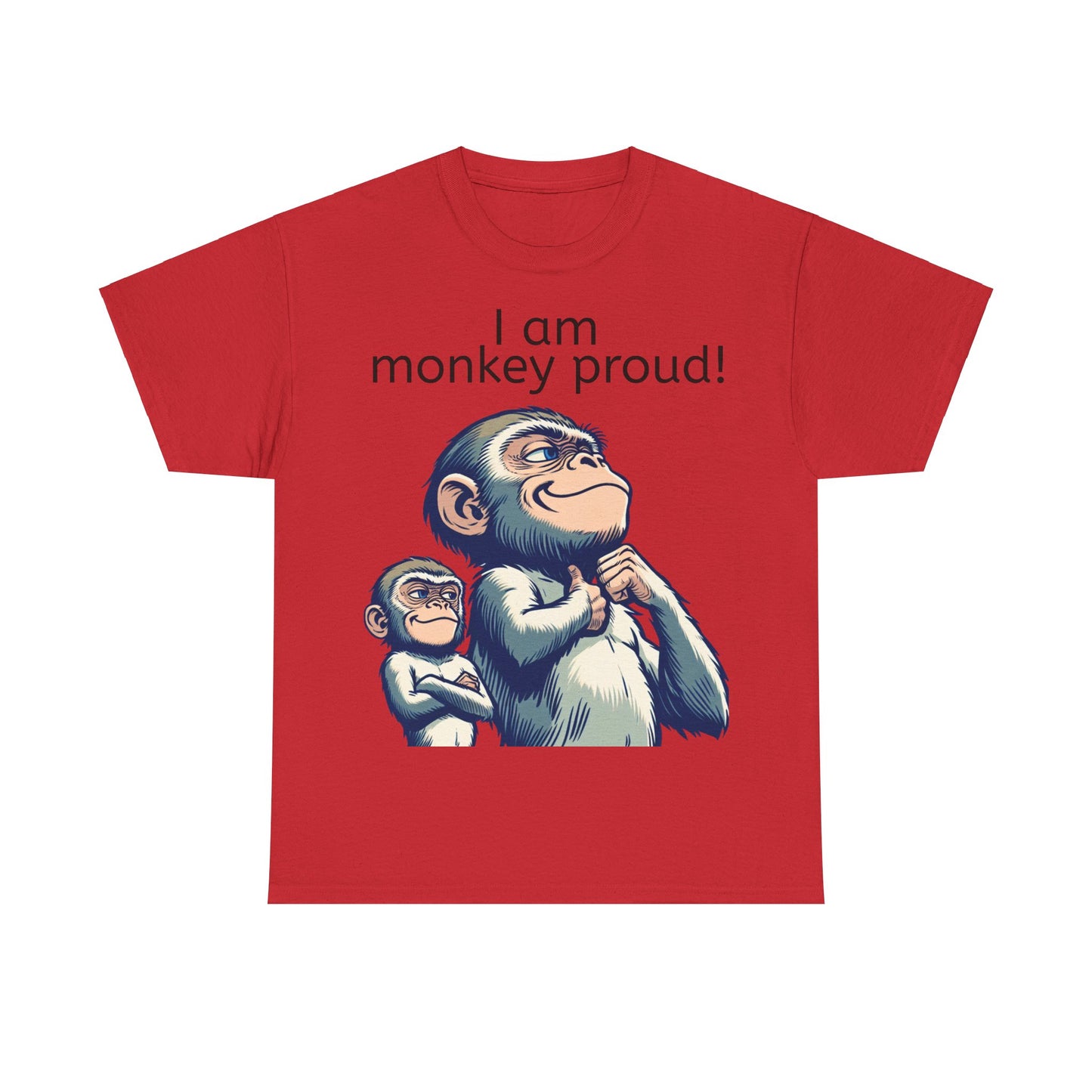 Grappige Unisex Katoenen T-shirt - Monkey proud - Pun Funny Dutch Shirt Language Gift Idea Leuk Aap Apen Trots Proud