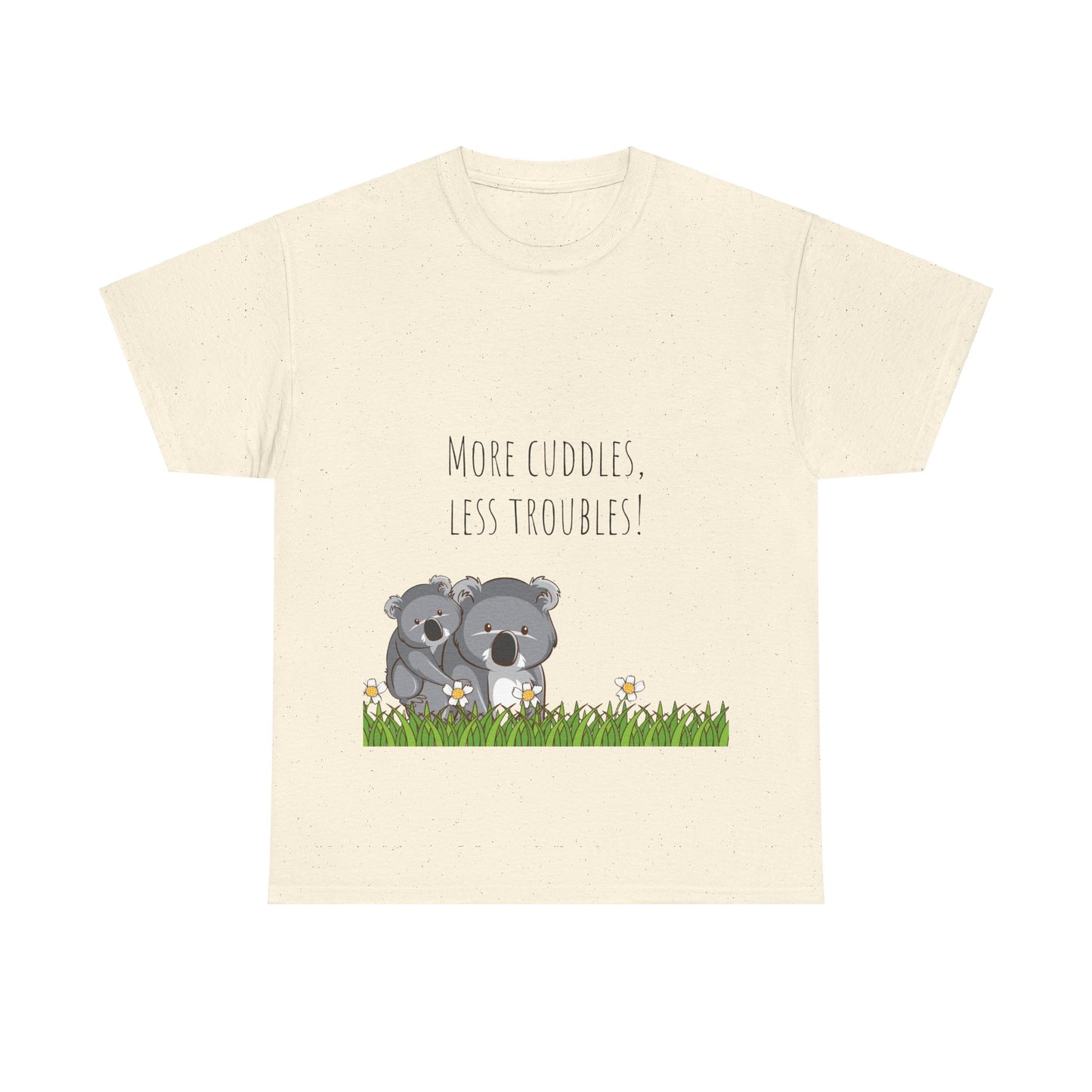 More Cuddles Less Troubles T-Shirt grappige, woordspeling Premium T-shirt, shirt grappige, shirt knuffelgrap, shirt minder problemen