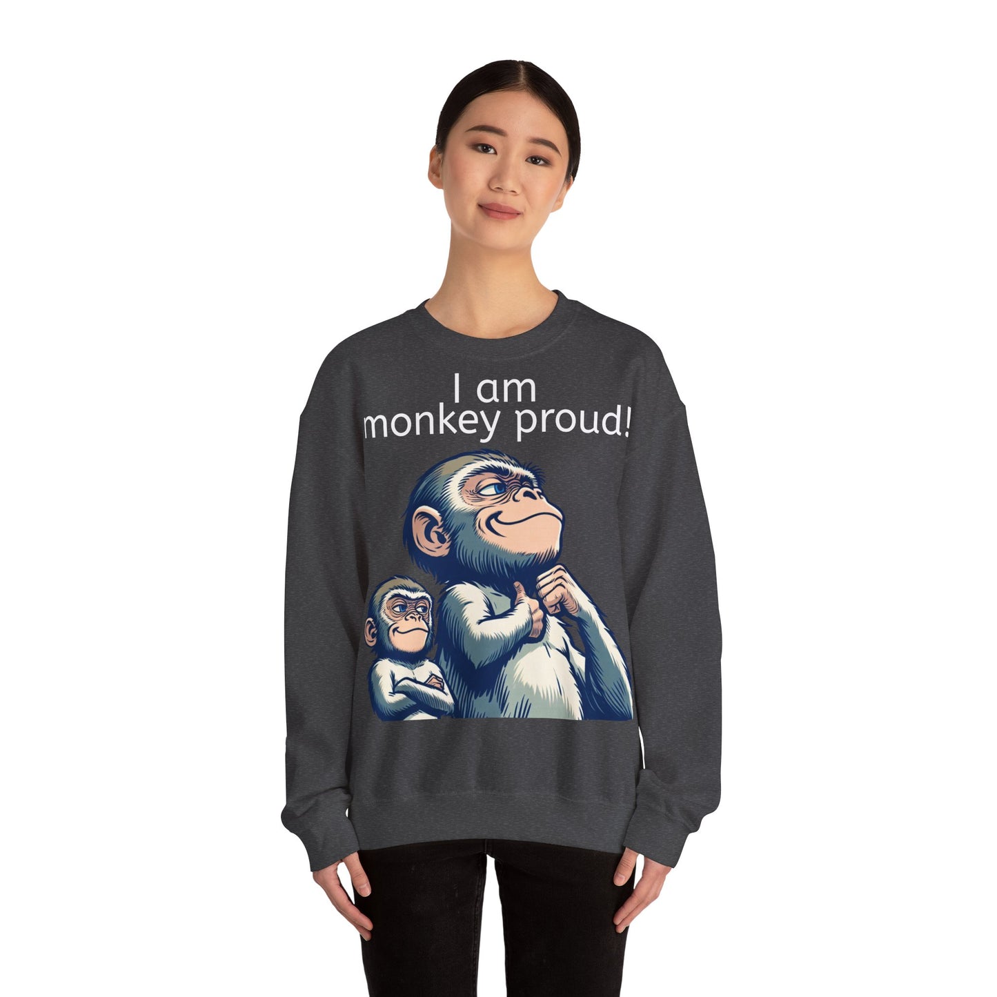 Grappige Unisex Sweatshirt - Monkey proud - Pun Funny Dutch Sweatshirt Language Gift Idea Leuk Vis Water Cadeau Idee Aap Apen Animal Leuk