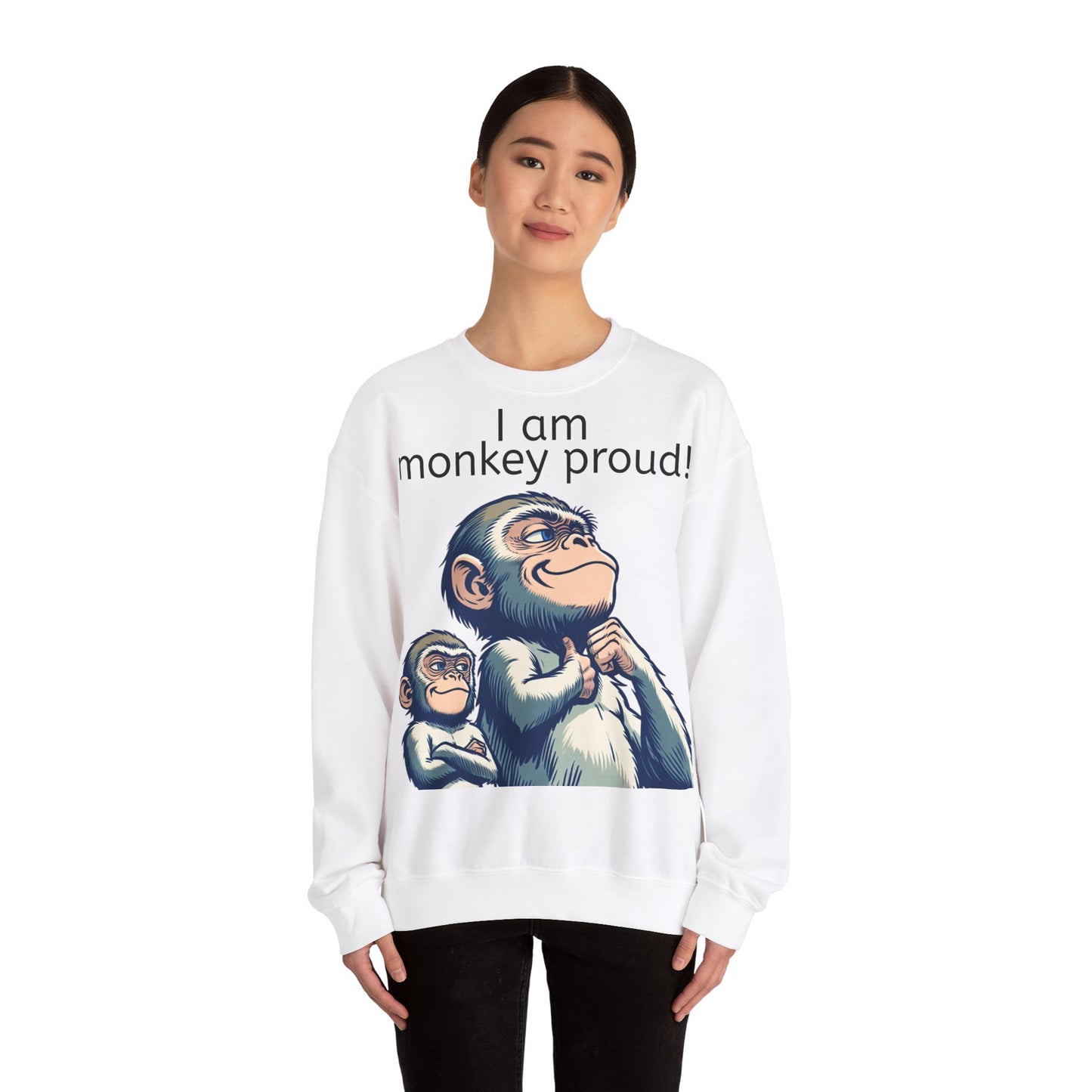 Grappige Unisex Sweatshirt - Monkey proud - Pun Funny Dutch Sweatshirt Language Gift Idea Leuk Vis Water Cadeau Idee Aap Apen Animal Leuk