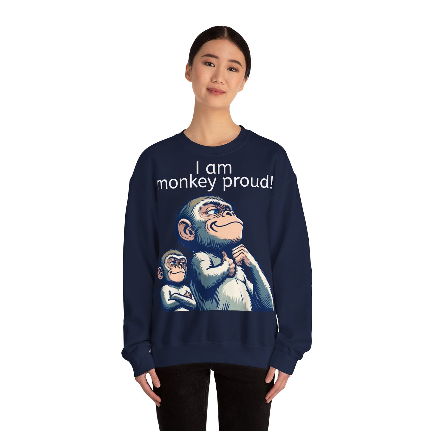 Grappige Unisex Sweatshirt - Monkey proud - Pun Funny Dutch Sweatshirt Language Gift Idea Leuk Vis Water Cadeau Idee Aap Apen Animal Leuk