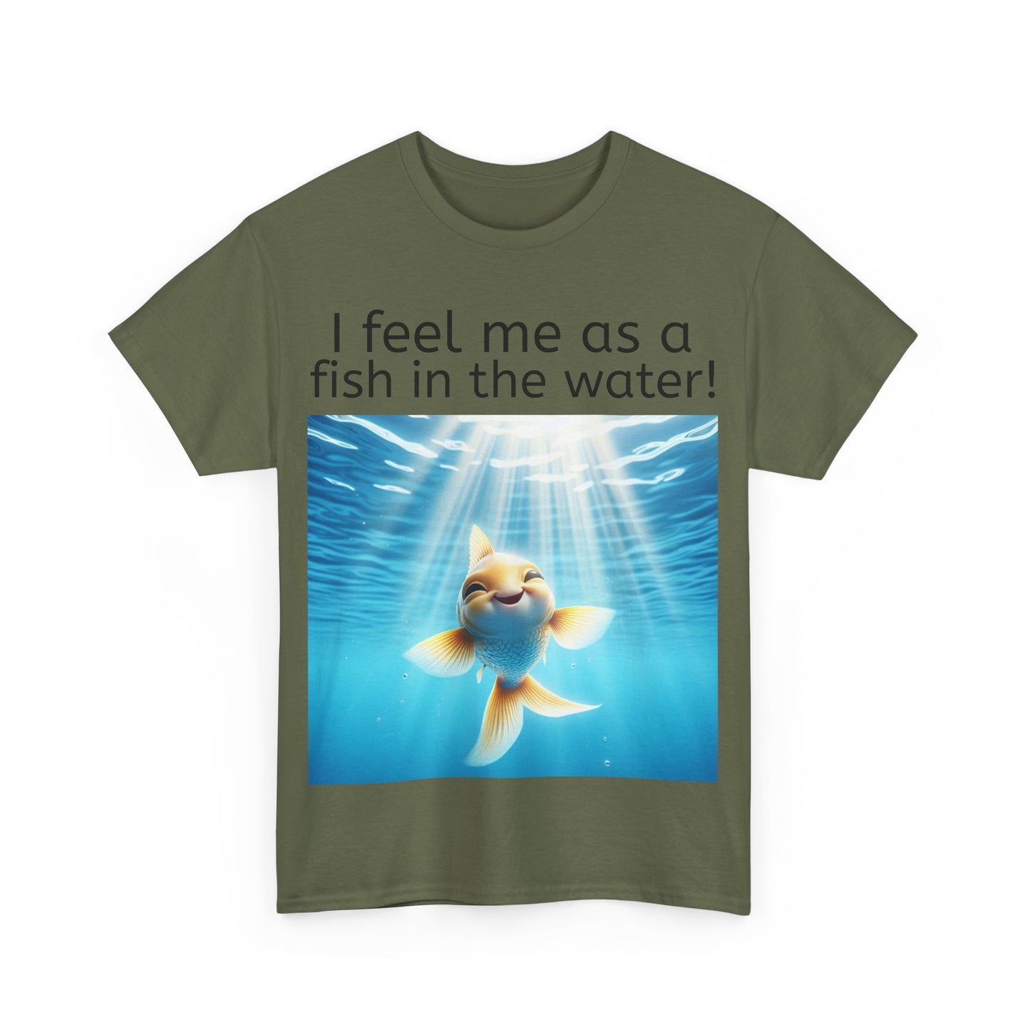 Grappige Unisex Katoenen T-Shirt - Fish in the water - Pun Funny Dutch Shirt Language Gift Idea Leuk