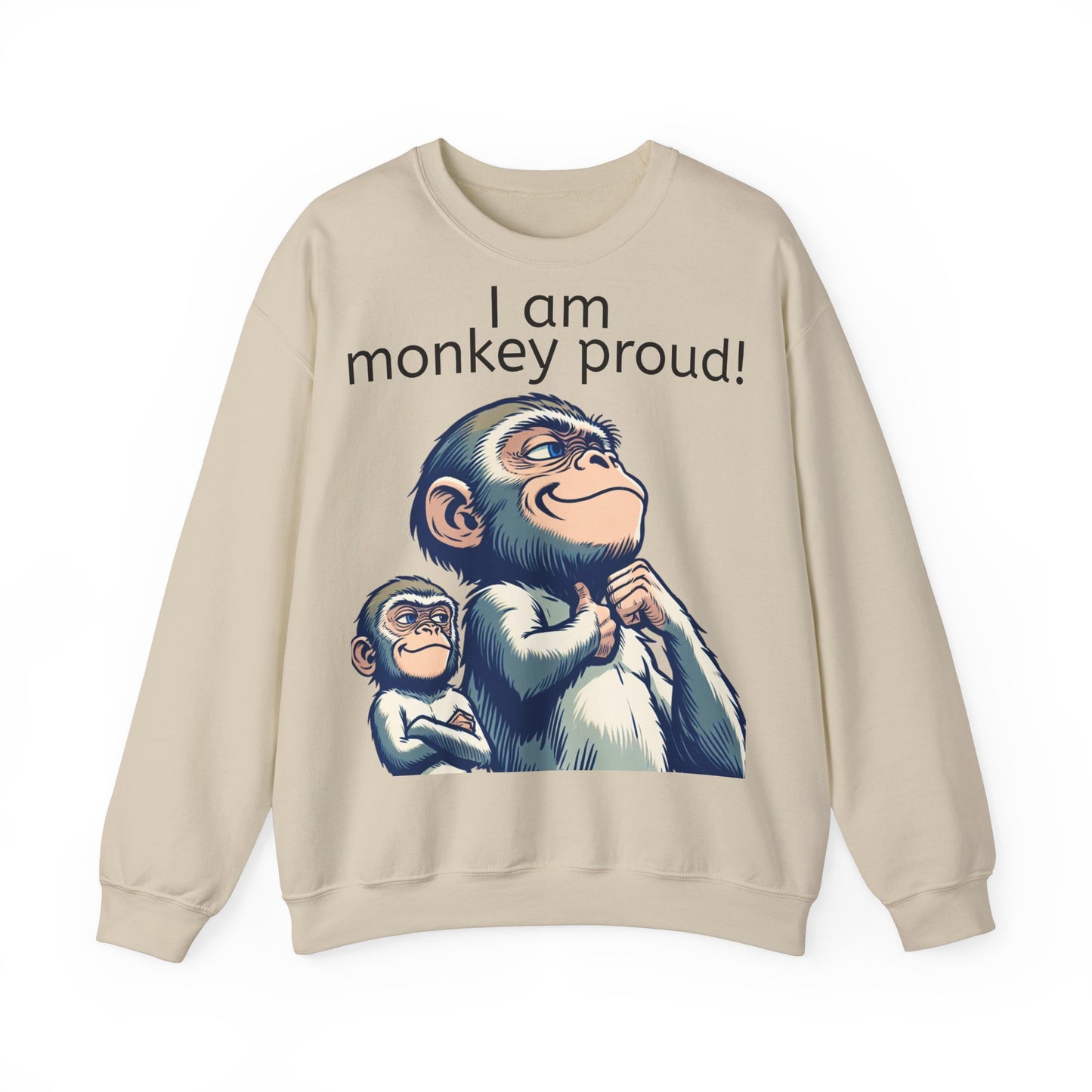 Grappige Unisex Sweatshirt - Monkey proud - Pun Funny Dutch Sweatshirt Language Gift Idea Leuk Vis Water Cadeau Idee Aap Apen Animal Leuk