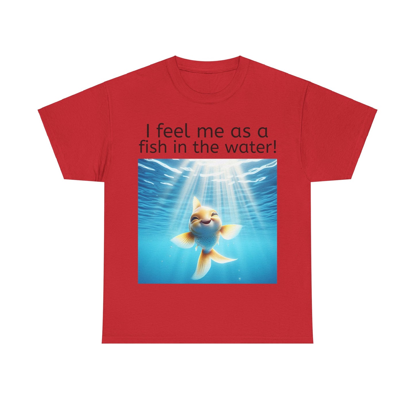 Grappige Unisex Katoenen T-Shirt - Fish in the water - Pun Funny Dutch Shirt Language Gift Idea Leuk
