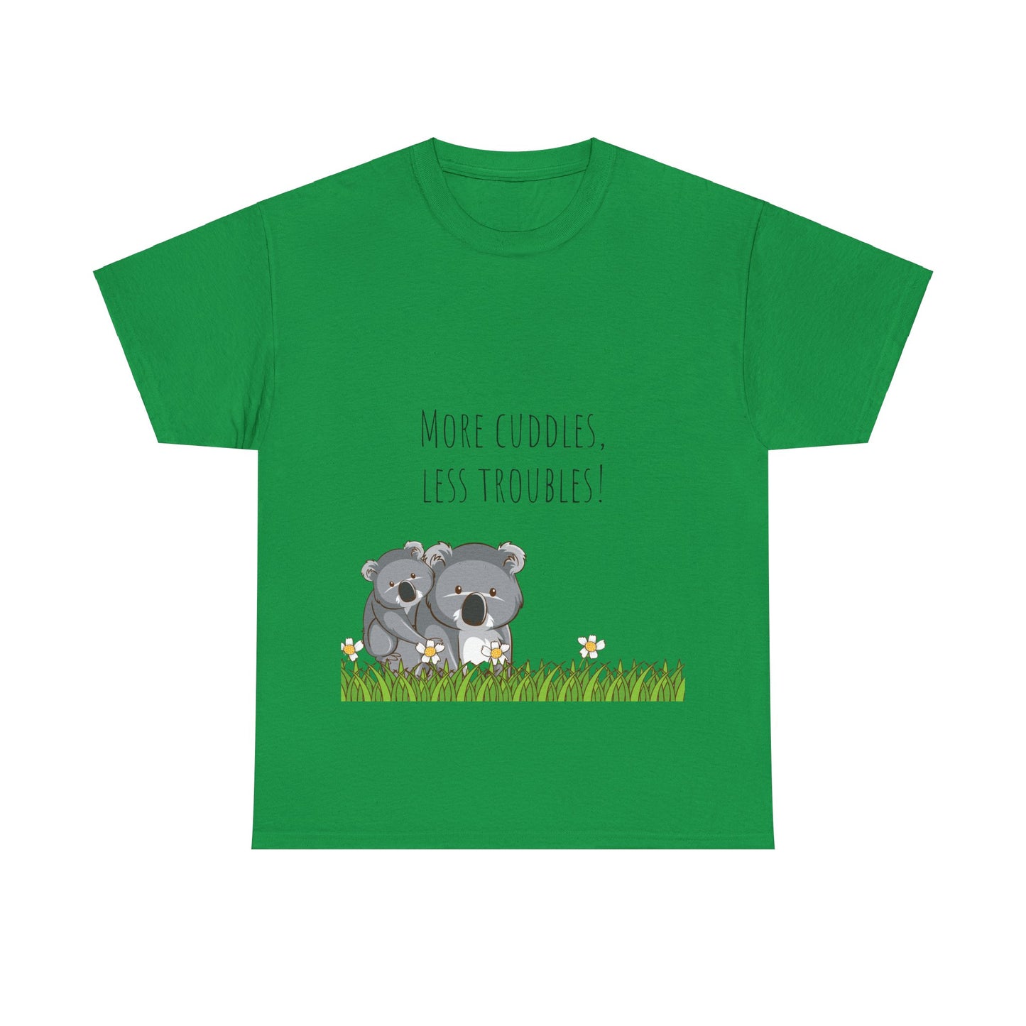 More Cuddles Less Troubles T-Shirt grappige, woordspeling Premium T-shirt, shirt grappige, shirt knuffelgrap, shirt minder problemen