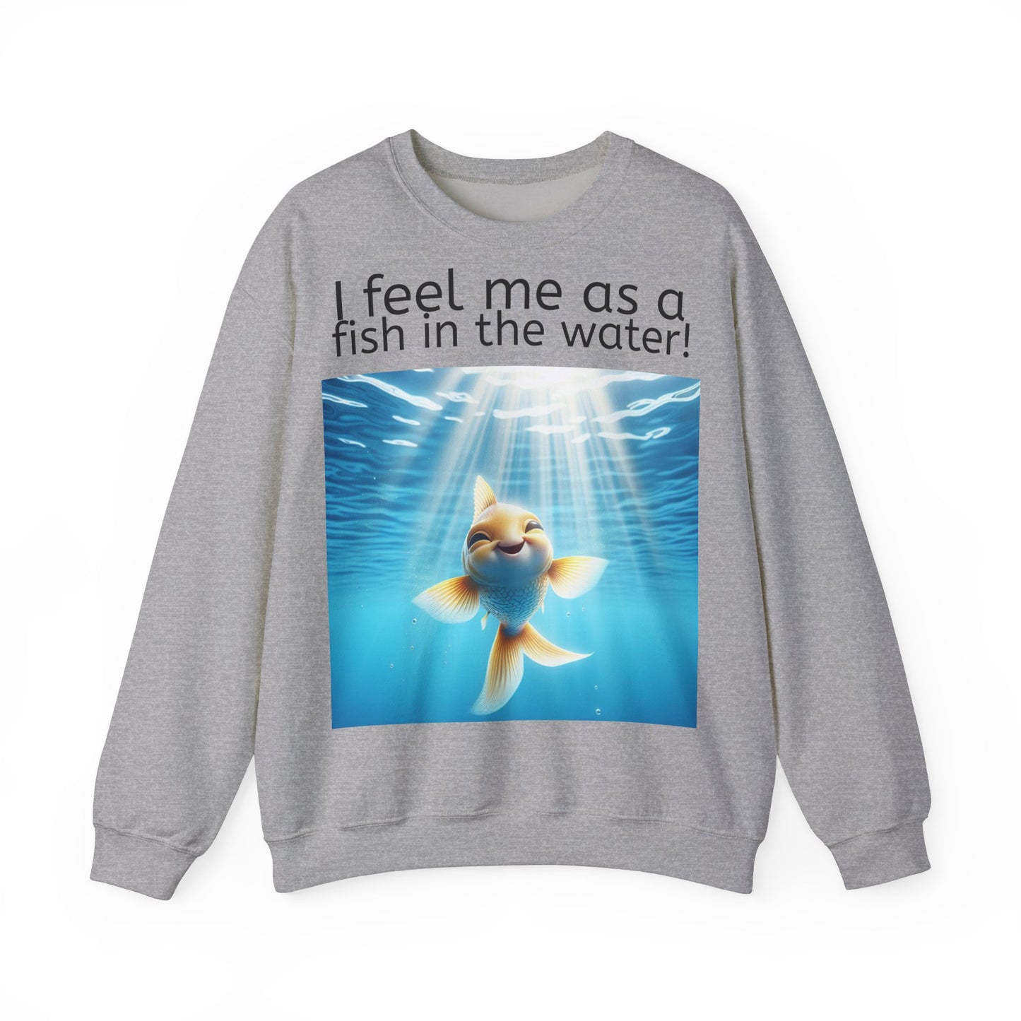 Grappige Unisex Sweatshirt Trui - Fish in the water - Pun Funny Dutch Sweatshirt Language Gift Idea Leuk Vis Water Cadeau Idee