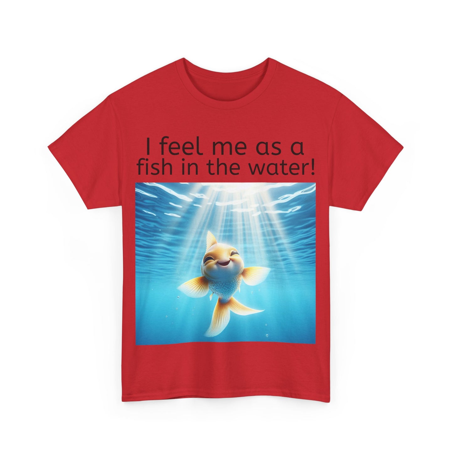Grappige Unisex Katoenen T-Shirt - Fish in the water - Pun Funny Dutch Shirt Language Gift Idea Leuk