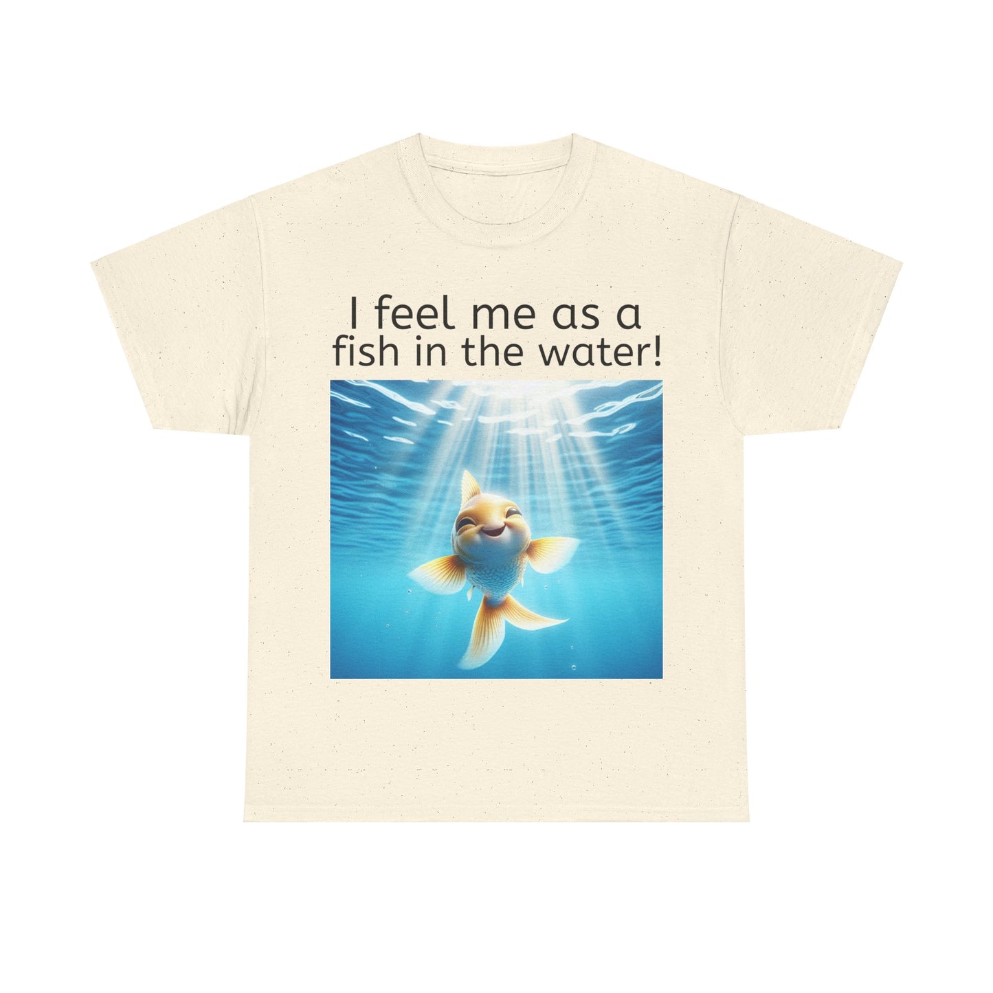 Grappige Unisex Katoenen T-Shirt - Fish in the water - Pun Funny Dutch Shirt Language Gift Idea Leuk