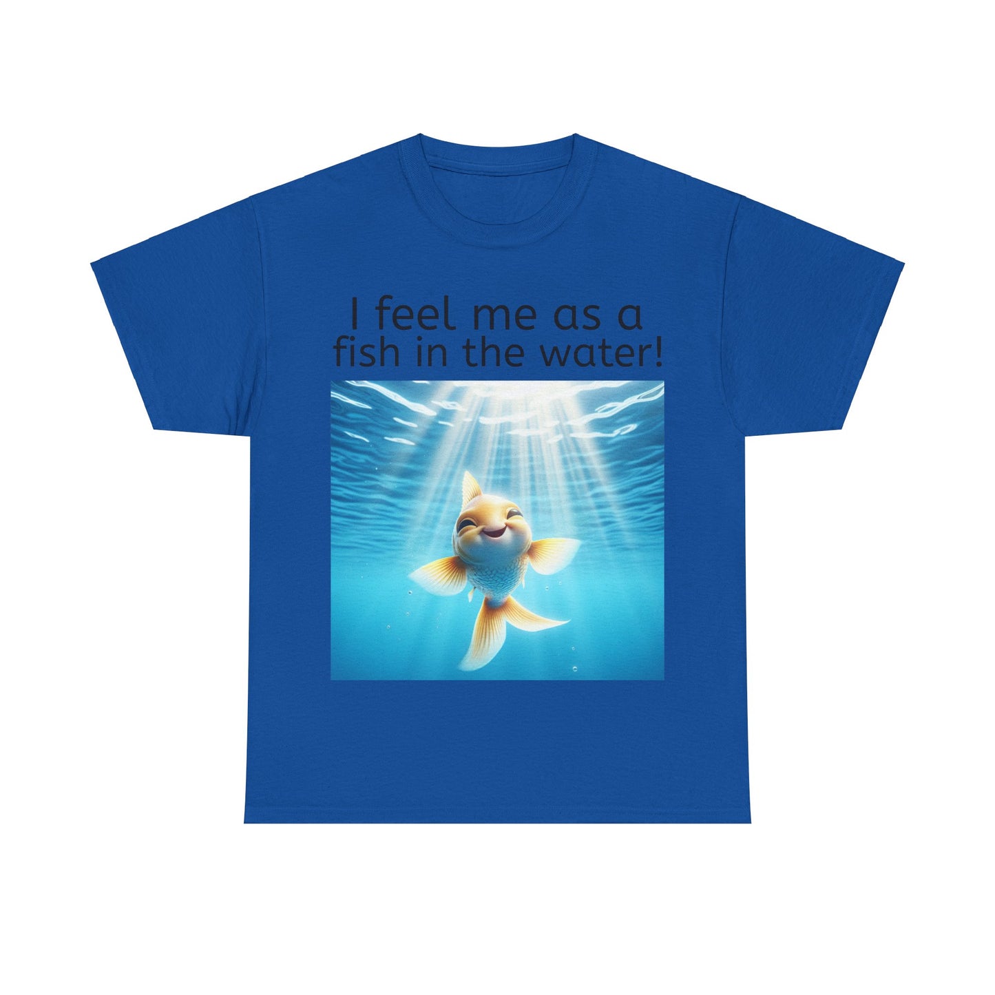 Grappige Unisex Katoenen T-Shirt - Fish in the water - Pun Funny Dutch Shirt Language Gift Idea Leuk