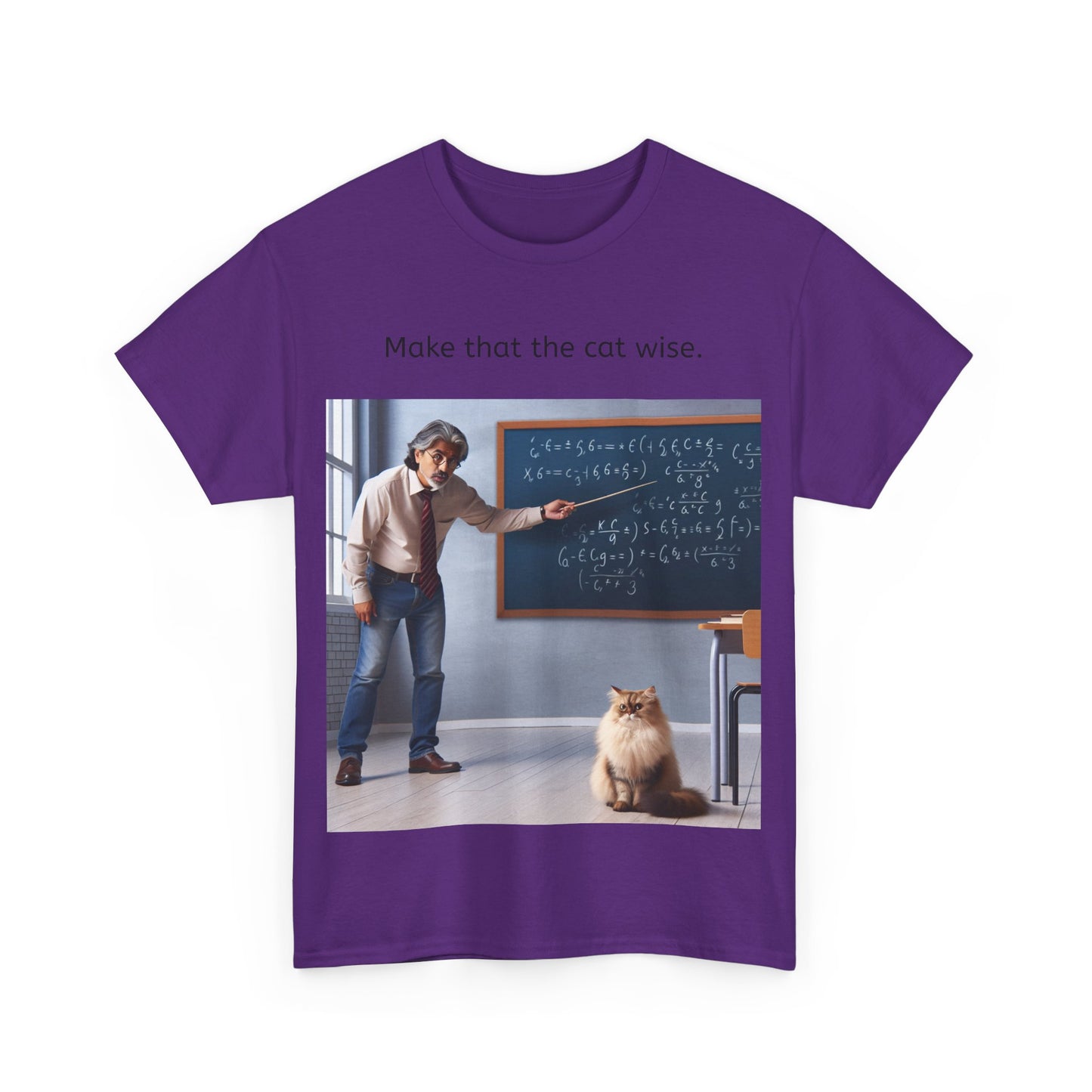 Grappige Unisex Katoenen T-Shirt - Make that the cat wise - Pun Funny Dutch Shirt Language Gift Idea