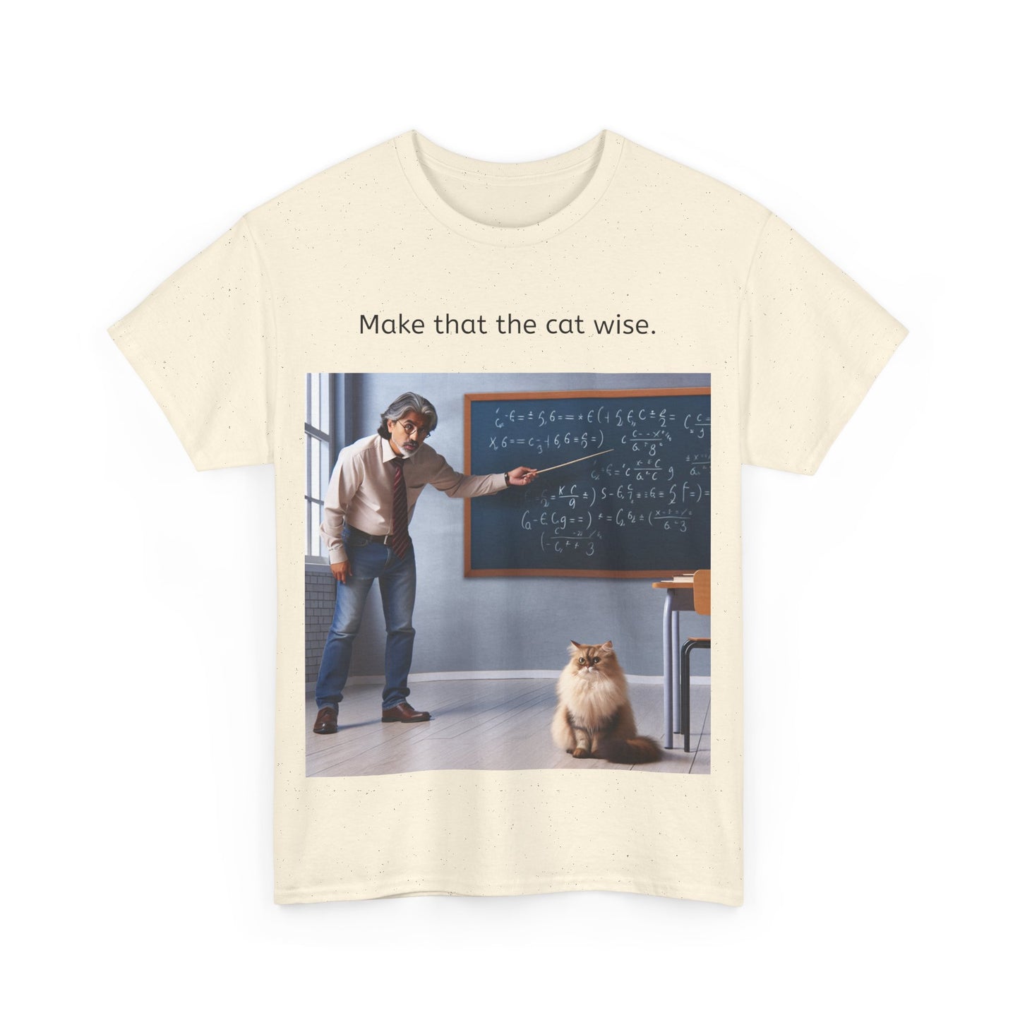 Grappige Unisex Katoenen T-Shirt - Make that the cat wise - Pun Funny Dutch Shirt Language Gift Idea