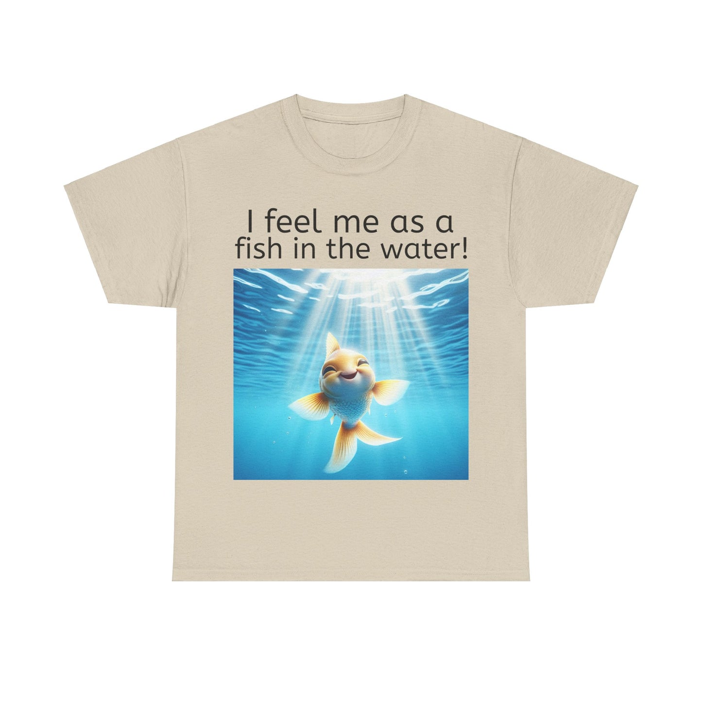 Grappige Unisex Katoenen T-Shirt - Fish in the water - Pun Funny Dutch Shirt Language Gift Idea Leuk