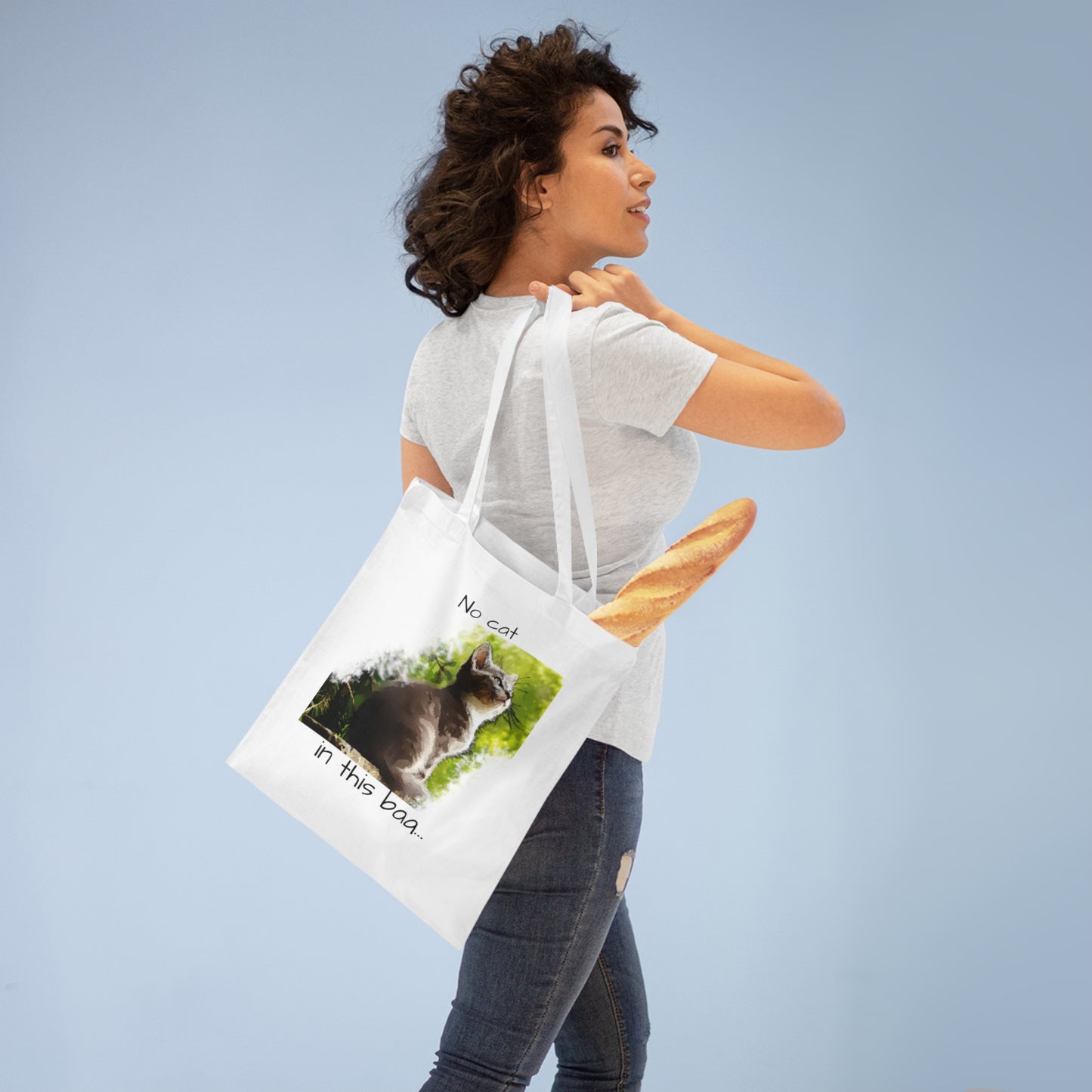 Kat Grappige Katoenen Tas - Cute and Practical Shopping tote Bag - No Cat in Bag - Cat Lover Gift, Eco-Friendly, Herbruikbaar, Lief Schattig
