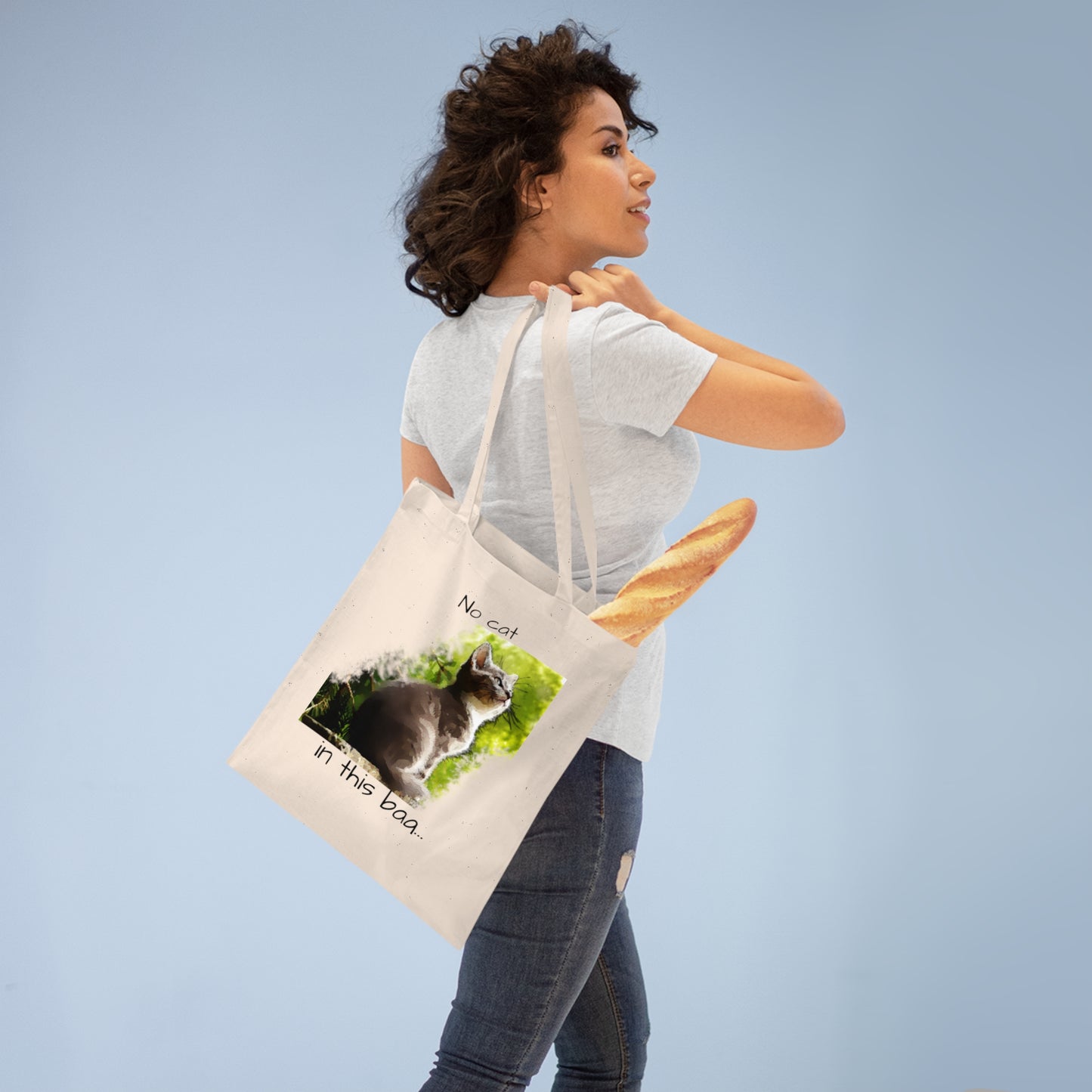 Kat Grappige Katoenen Tas - Cute and Practical Shopping tote Bag - No Cat in Bag - Cat Lover Gift, Eco-Friendly, Herbruikbaar, Lief Schattig