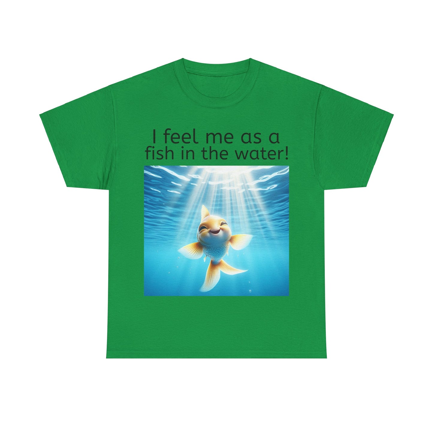 Grappige Unisex Katoenen T-Shirt - Fish in the water - Pun Funny Dutch Shirt Language Gift Idea Leuk