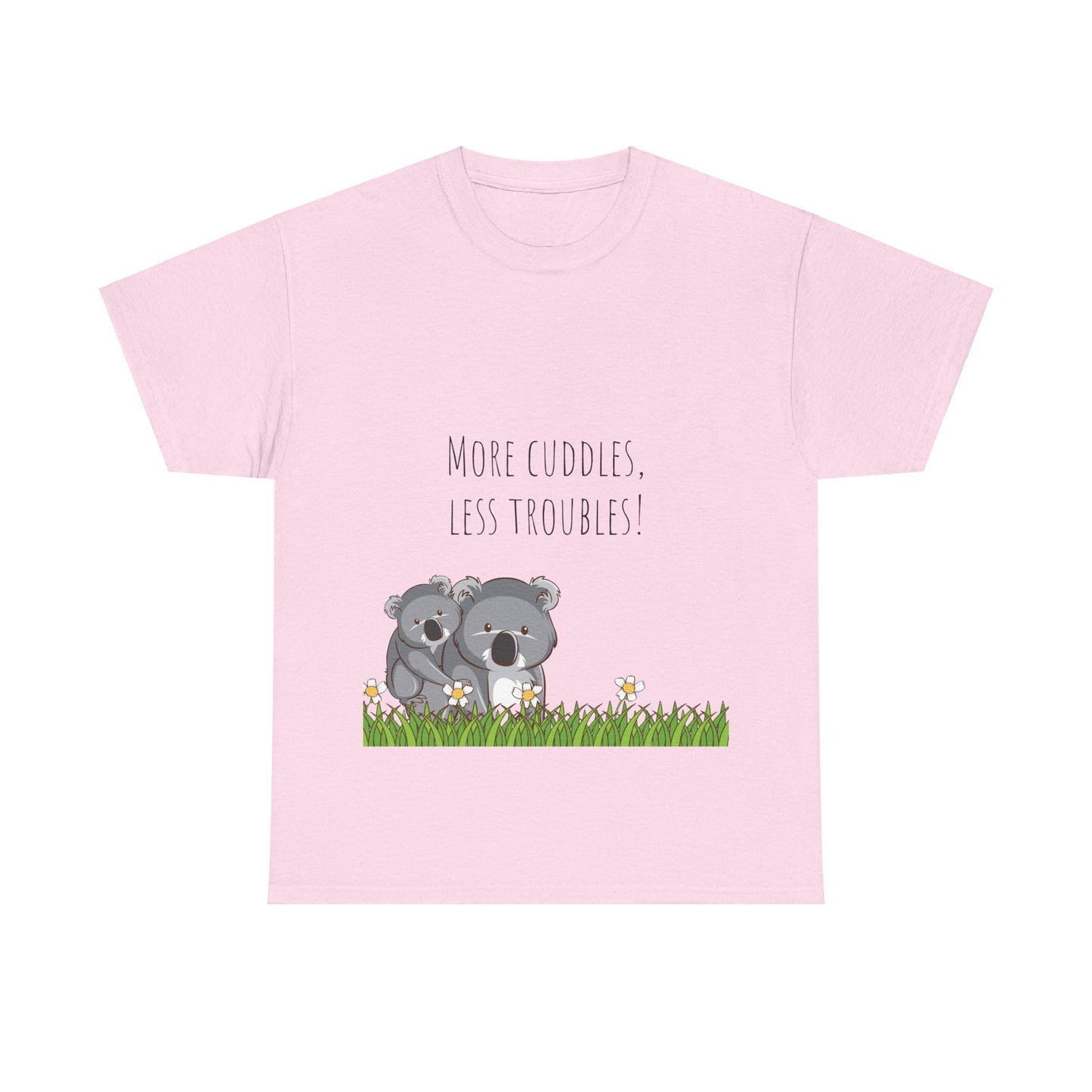 More Cuddles Less Troubles T-Shirt grappige, woordspeling Premium T-shirt, shirt grappige, shirt knuffelgrap, shirt minder problemen