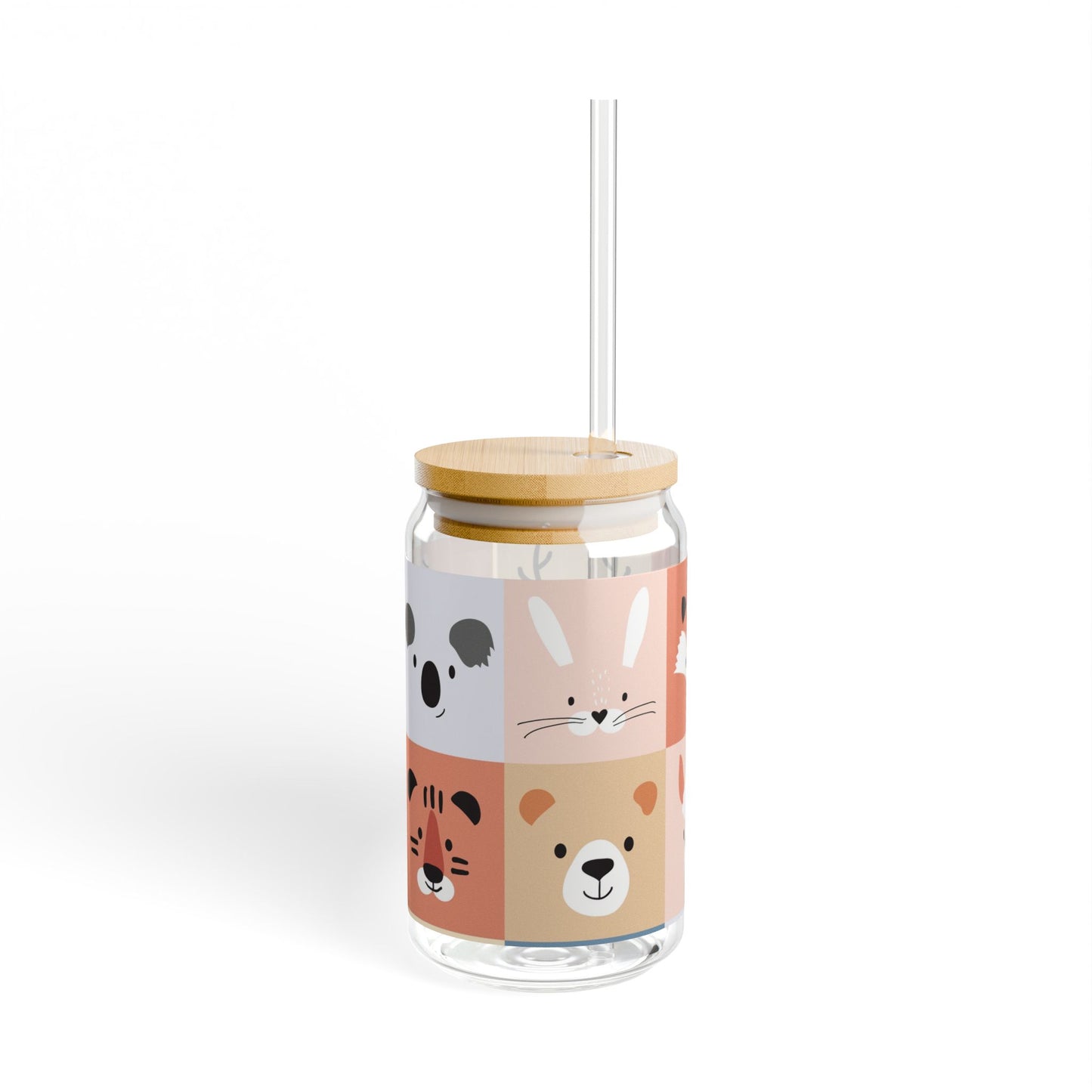 Sipper Glass , Drinkglas, Animal Design, Print, Stijlvol, Cute, Schattig, Lief, Handy, Handig, Home, Office, Design