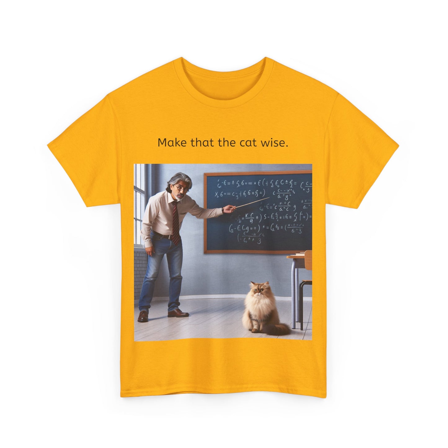 Grappige Unisex Katoenen T-Shirt - Make that the cat wise - Pun Funny Dutch Shirt Language Gift Idea