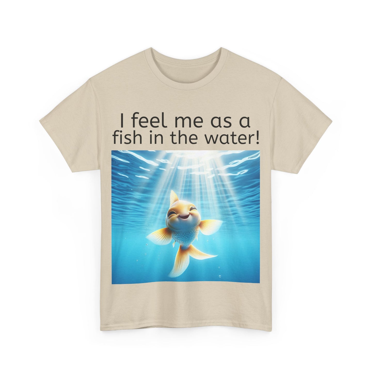 Grappige Unisex Katoenen T-Shirt - Fish in the water - Pun Funny Dutch Shirt Language Gift Idea Leuk