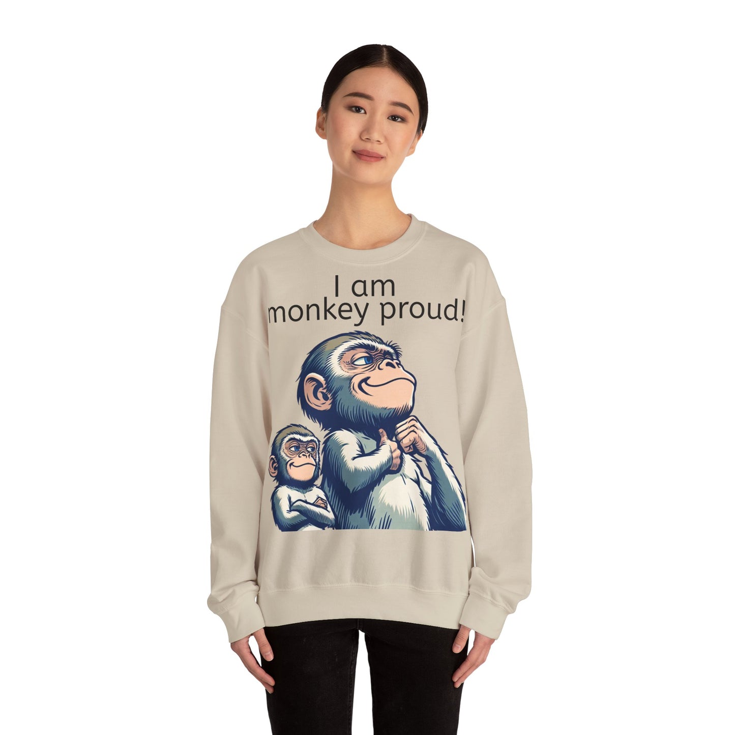 Grappige Unisex Sweatshirt - Monkey proud - Pun Funny Dutch Sweatshirt Language Gift Idea Leuk Vis Water Cadeau Idee Aap Apen Animal Leuk