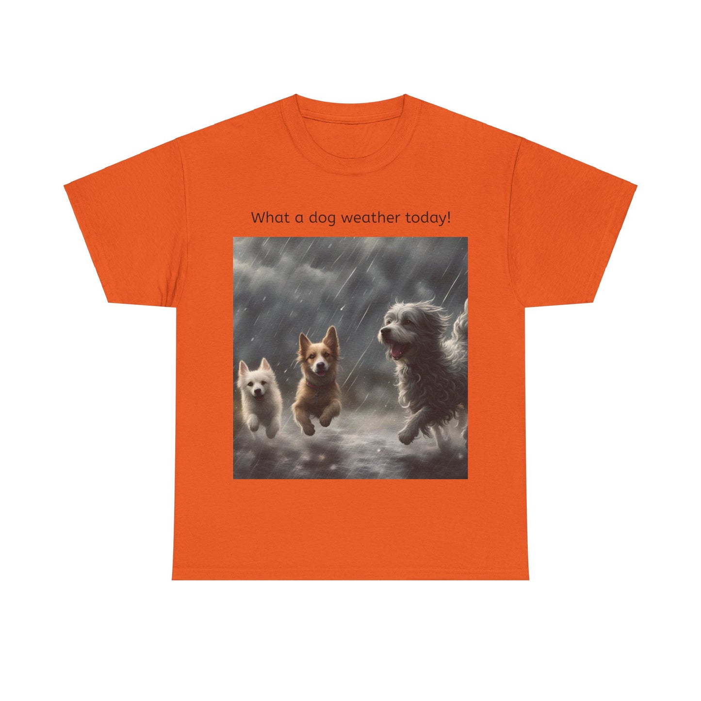 Grappige Unisex Katoenen T-Shirt - What a dog weather today! - Pun Funny Dutch Shirt Language Gift Idea
