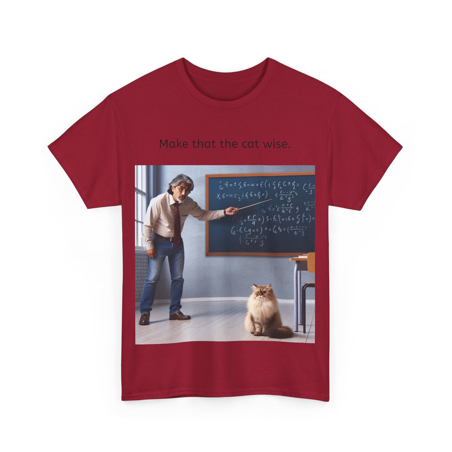 Grappige Unisex Katoenen T-Shirt - Make that the cat wise - Pun Funny Dutch Shirt Language Gift Idea