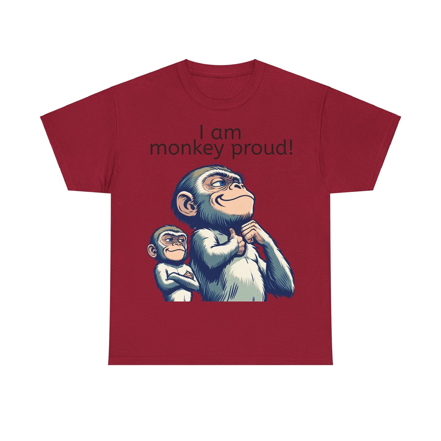 Grappige Unisex Katoenen T-shirt - Monkey proud - Pun Funny Dutch Shirt Language Gift Idea Leuk Aap Apen Trots Proud