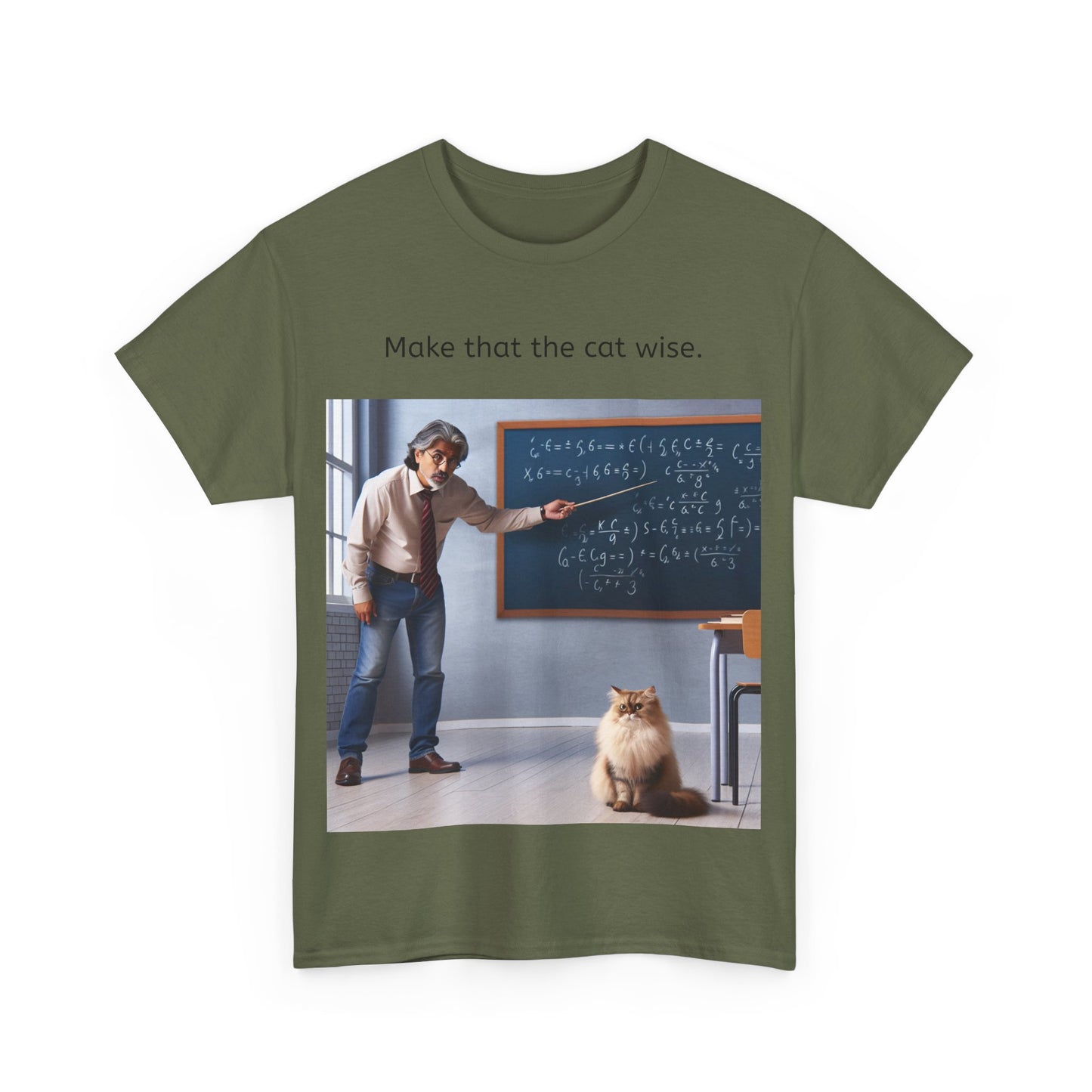 Grappige Unisex Katoenen T-Shirt - Make that the cat wise - Pun Funny Dutch Shirt Language Gift Idea
