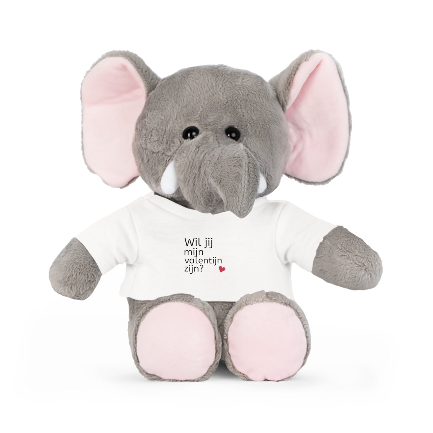 Zachte lieve knuffel met T-Shirt Valentijnsdag Boodschap, Liefde, Schattig, Knuffel, Hart, Liefde - Wil jij mijn Valentijn zijn?