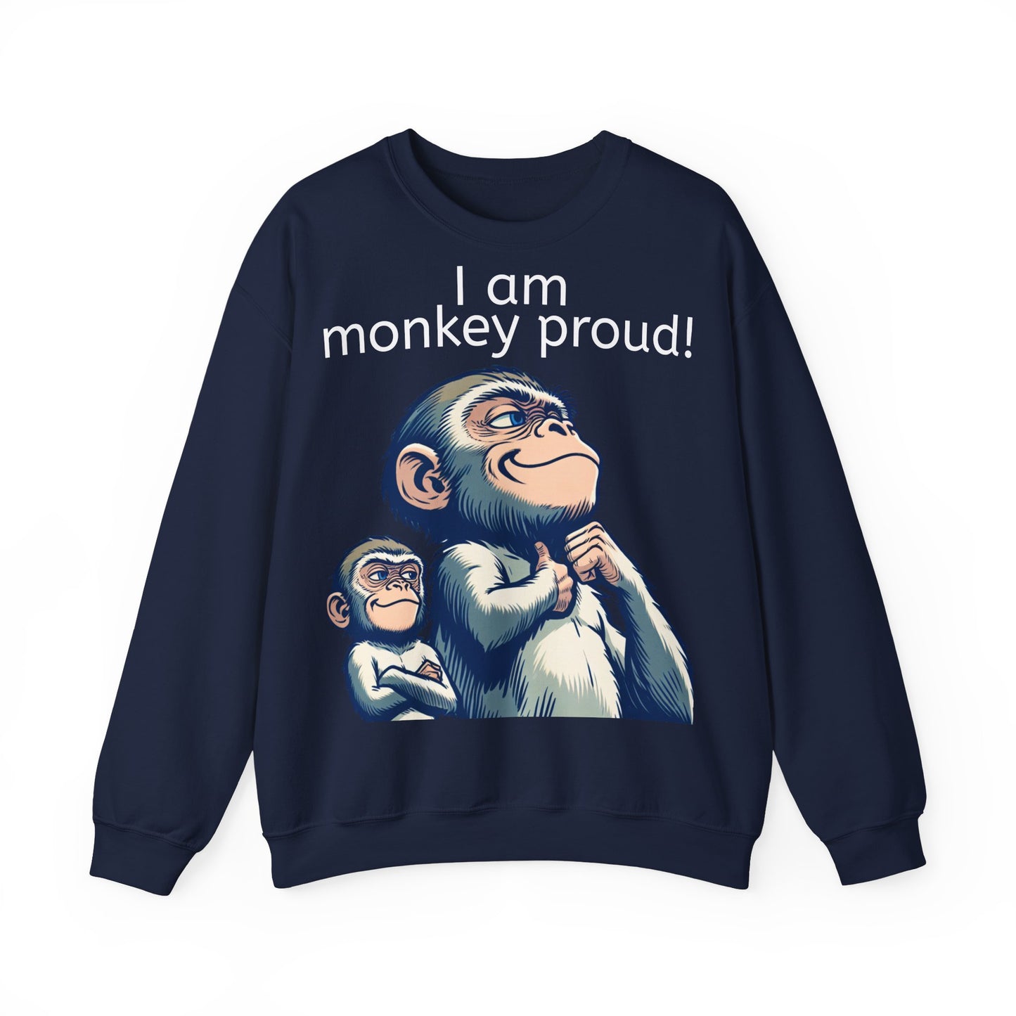 Grappige Unisex Sweatshirt - Monkey proud - Pun Funny Dutch Sweatshirt Language Gift Idea Leuk Vis Water Cadeau Idee Aap Apen Animal Leuk