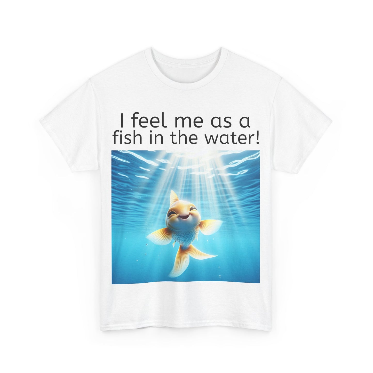 Grappige Unisex Katoenen T-Shirt - Fish in the water - Pun Funny Dutch Shirt Language Gift Idea Leuk