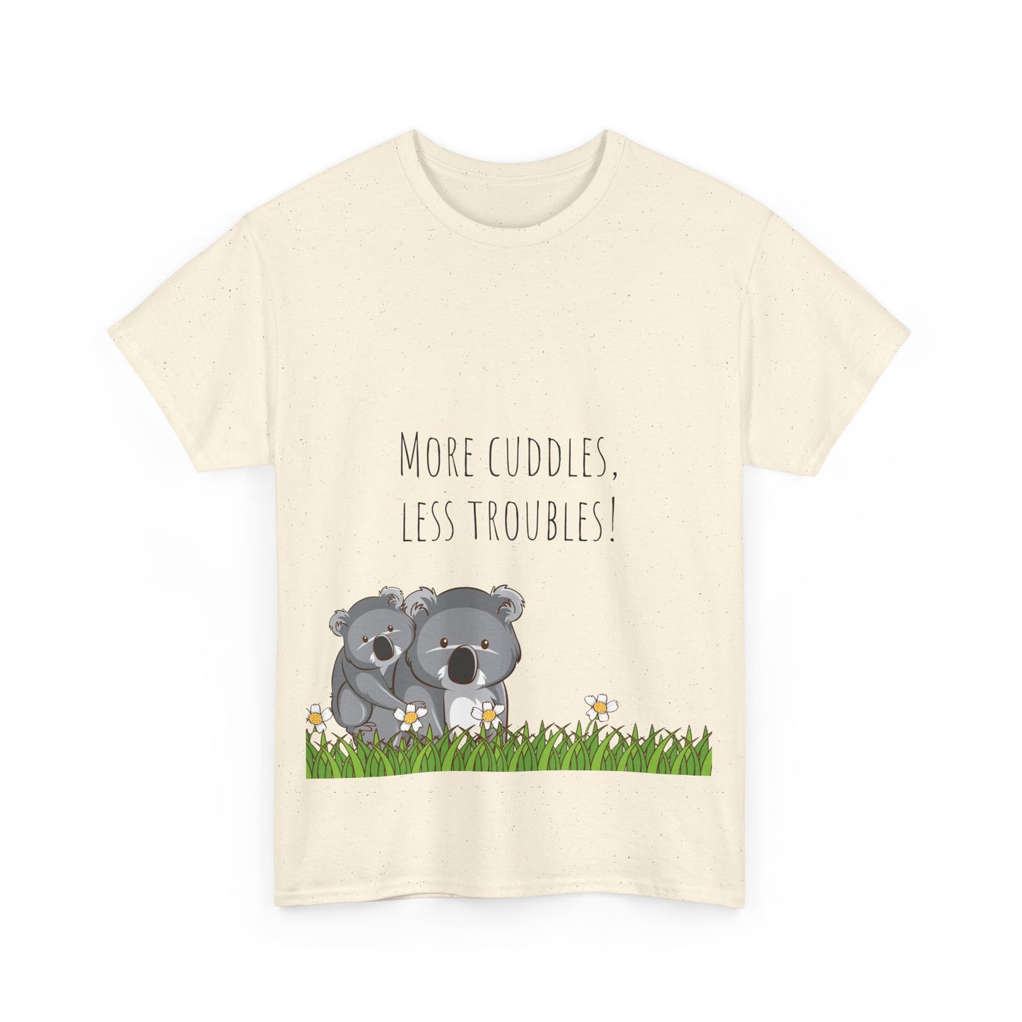 More Cuddles Less Troubles T-Shirt grappige, woordspeling Premium T-shirt, shirt grappige, shirt knuffelgrap, shirt minder problemen