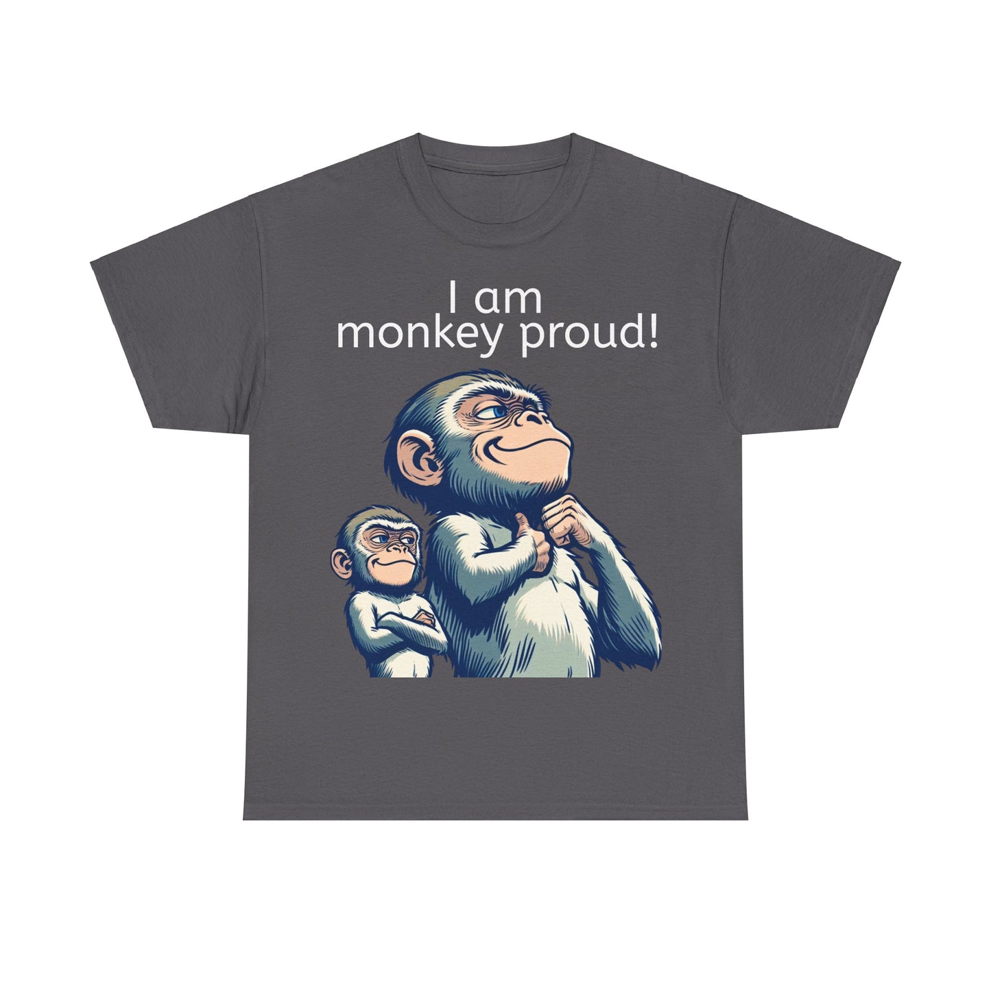 Grappige Unisex Katoenen T-shirt - Monkey proud - Pun Funny Dutch Shirt Language Gift Idea Leuk Aap Apen Trots Proud