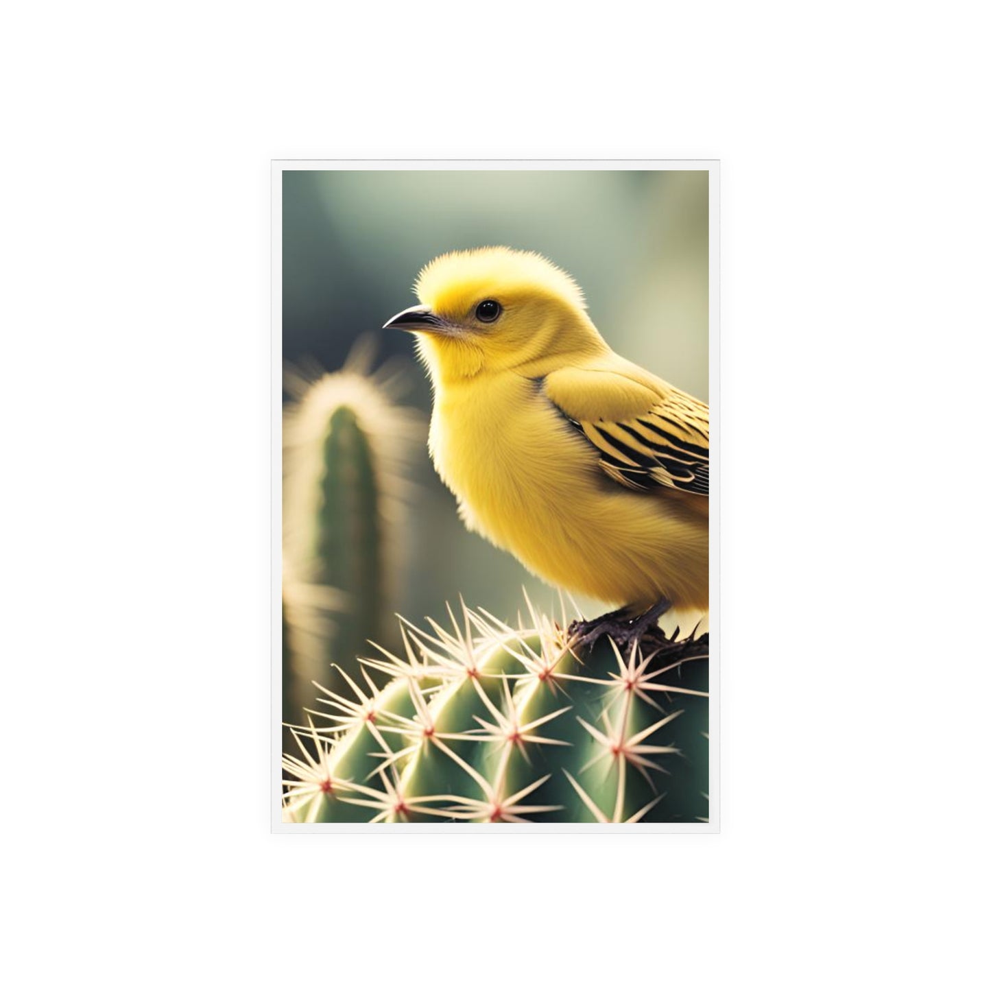 Acrylic Sign, Natural Bird Cacti Design, Home Office Decor Trend, Beautiful Country Style, Gift, Desk, Bureau Cadeu Idee Vogel Cactus