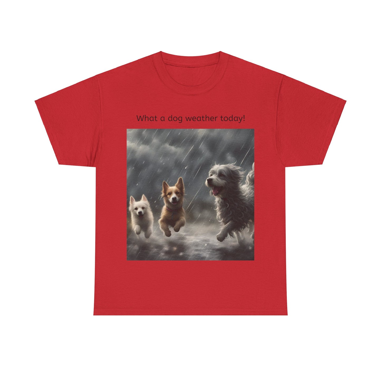 Grappige Unisex Katoenen T-Shirt - What a dog weather today! - Pun Funny Dutch Shirt Language Gift Idea